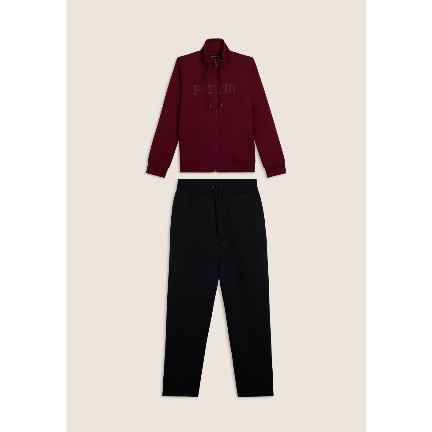 Freddy Tuta con collo alto e logo perlato Rossa da Donna