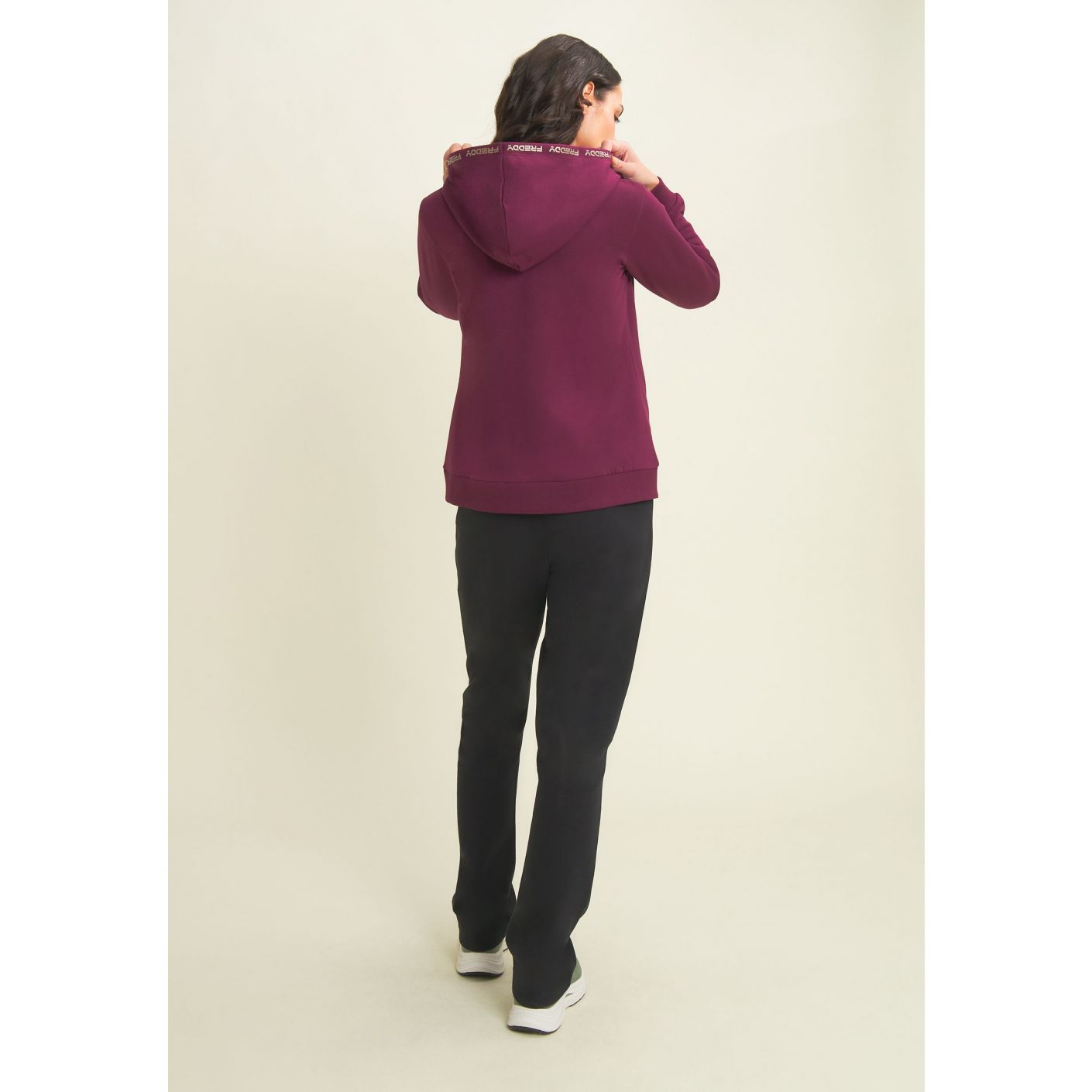 Freddy Tuta con cappuccio e logo dorato Bordeaux da Donna