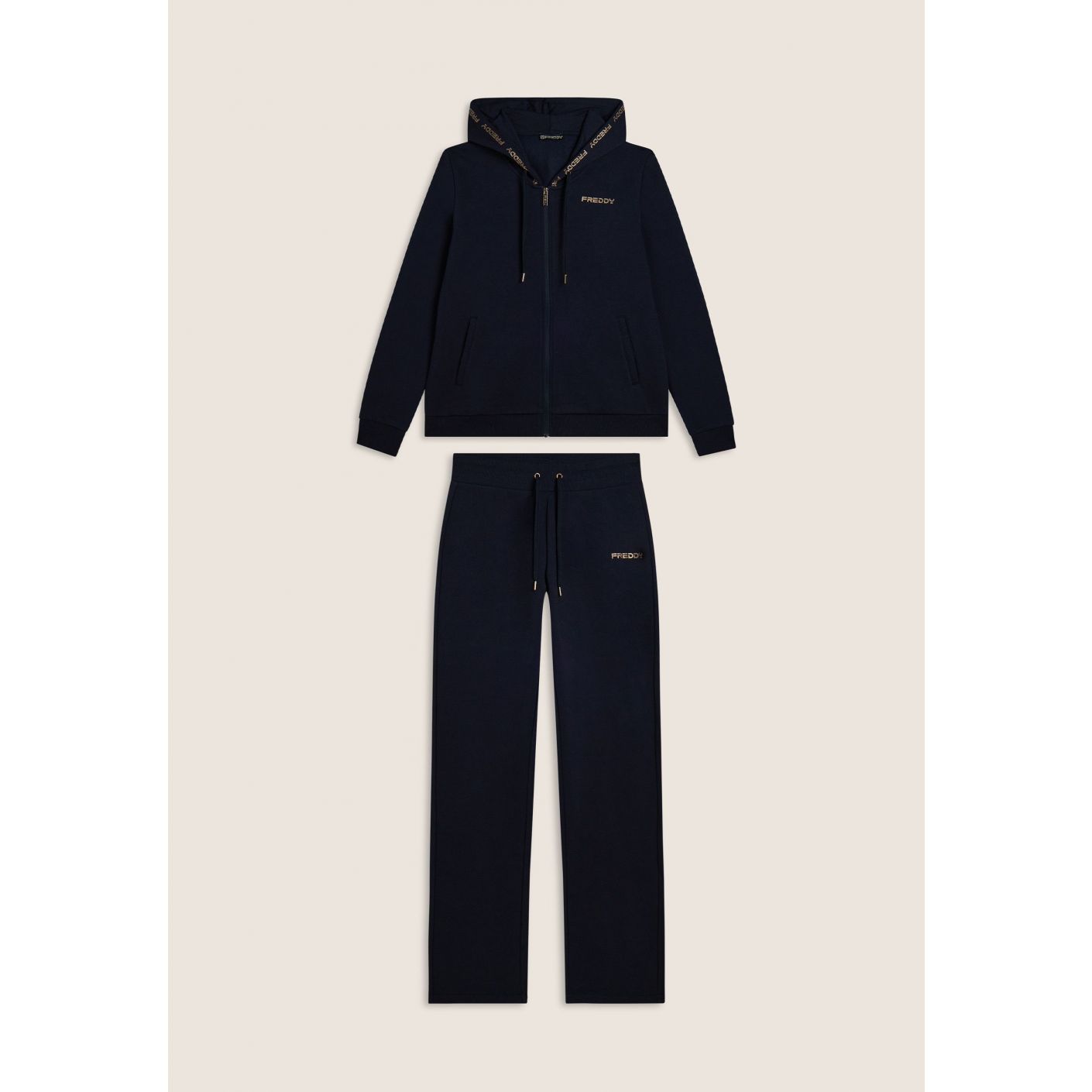Freddy Tuta con cappuccio e logo dorato Blu da Donna