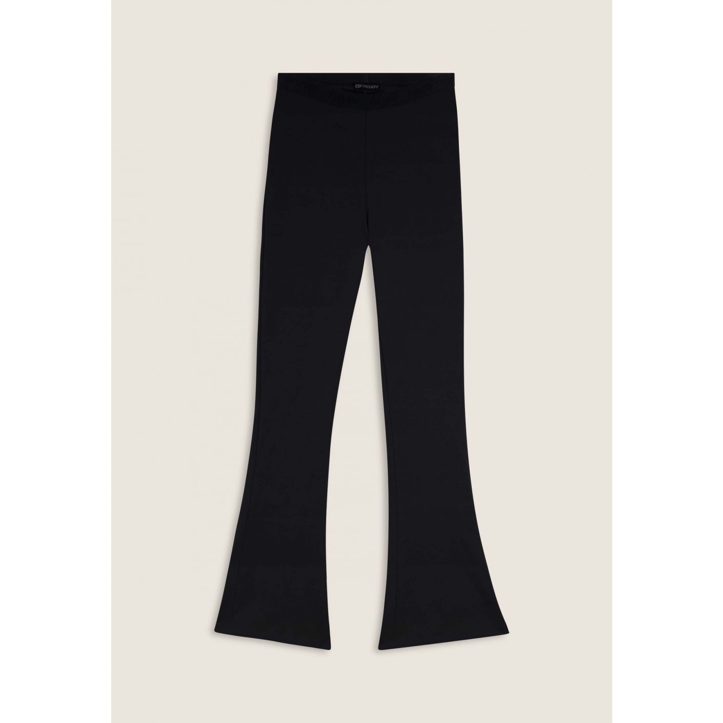 Freddy Pantalone Superflare a vita alta Nero da Donna
