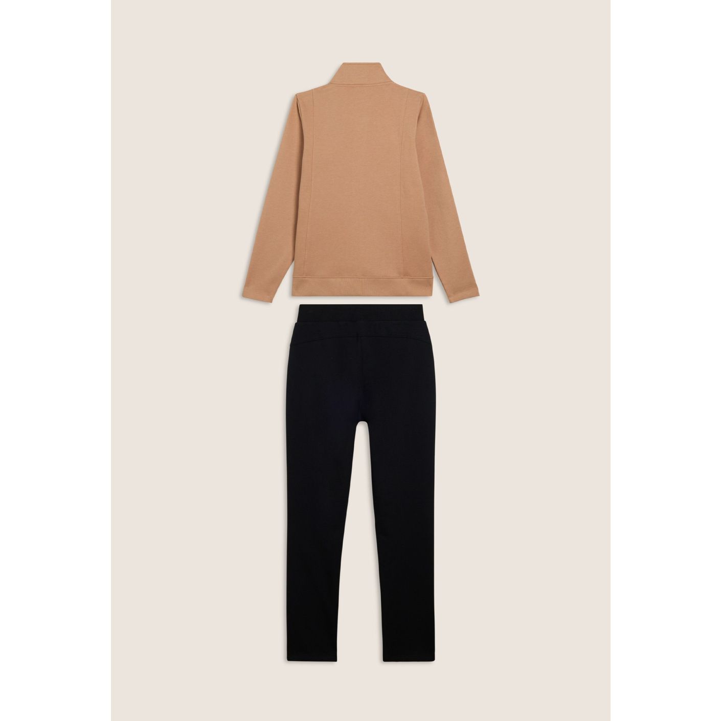 Freddy Damen-Jumpsuit mit hohem Kragen und Strassdetails in Braun