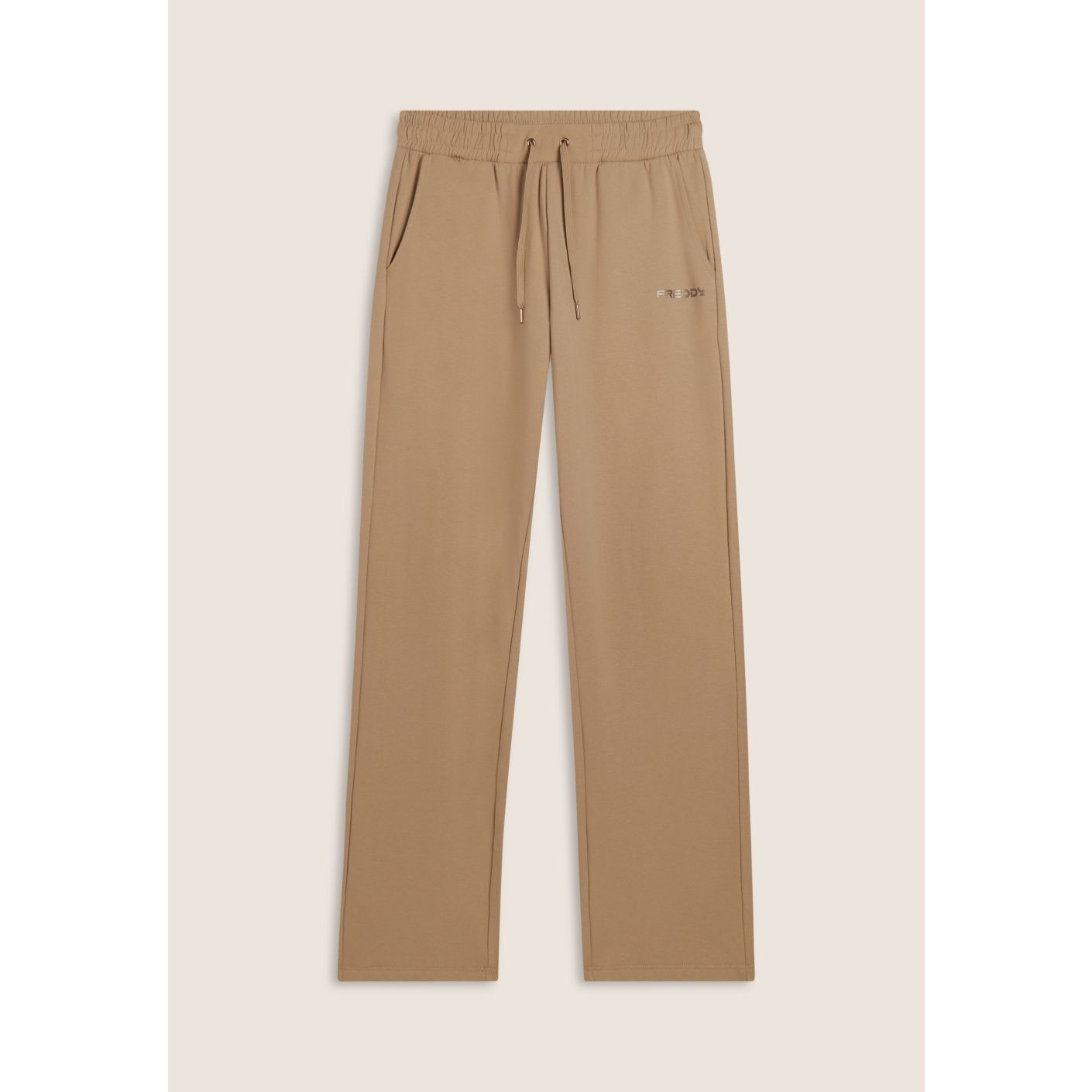 Freddy Damenhose mit geradem Bein und Kordelzug in Beige