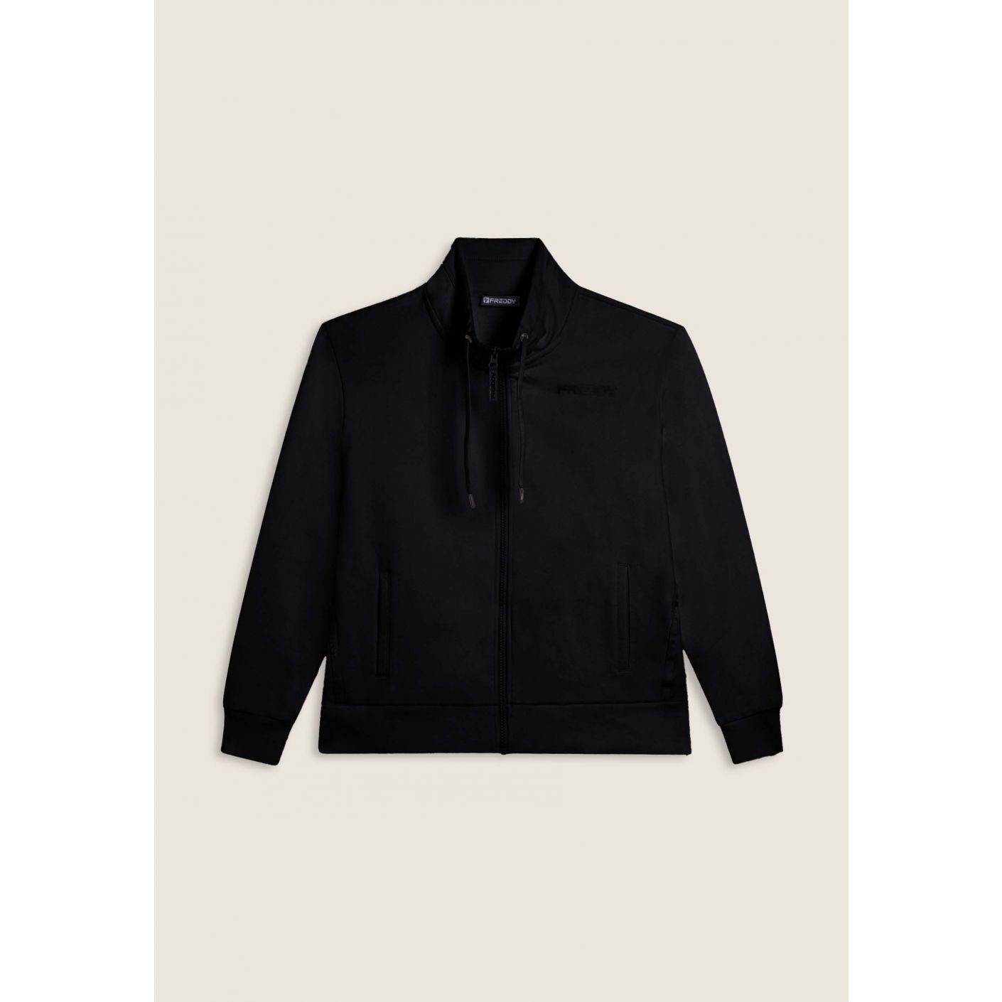 Freddy Felpa full zip con collo alto e bande logate Nera da Donna 