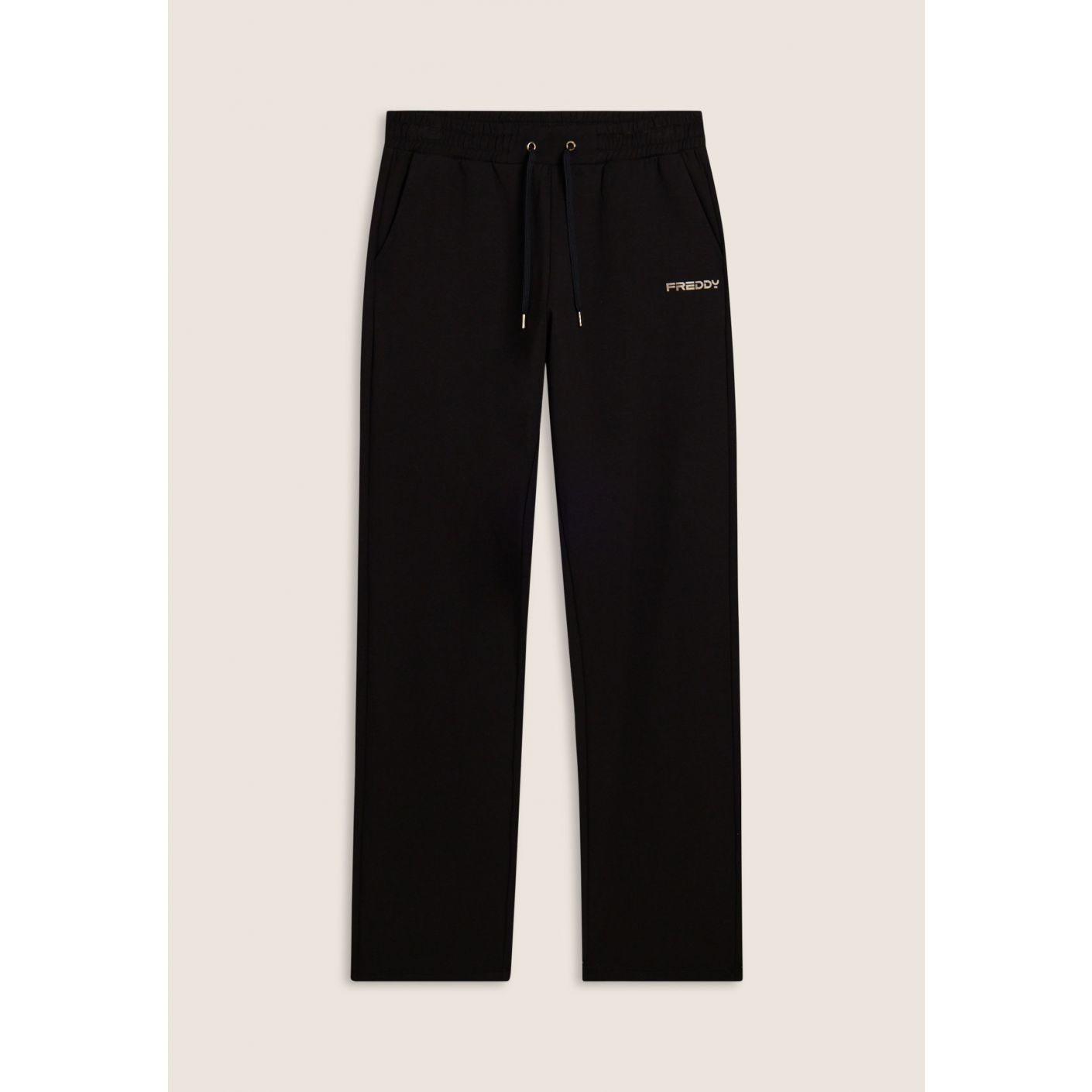 Freddy Pantalone con gamba dritta e coulisse Nero da Donna