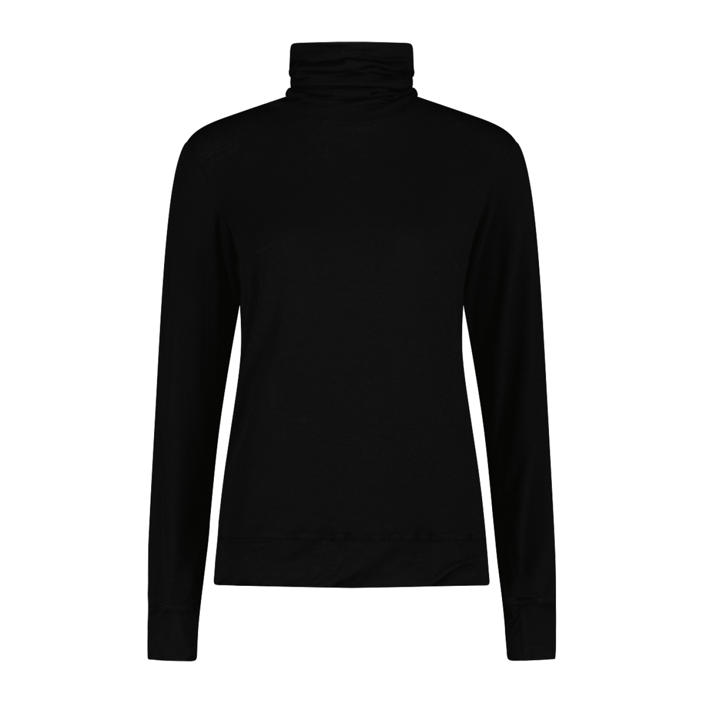 CMP Rollkragenpullover aus Light Tencel Merino Schwarz für Damen