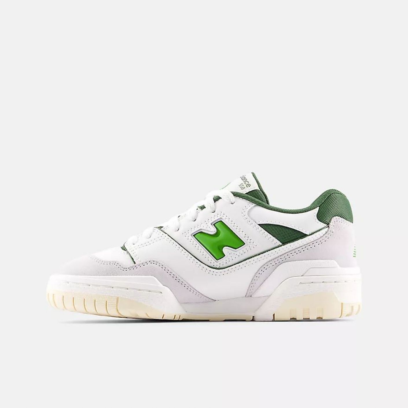 New Balance 550 White/Green da Bambini