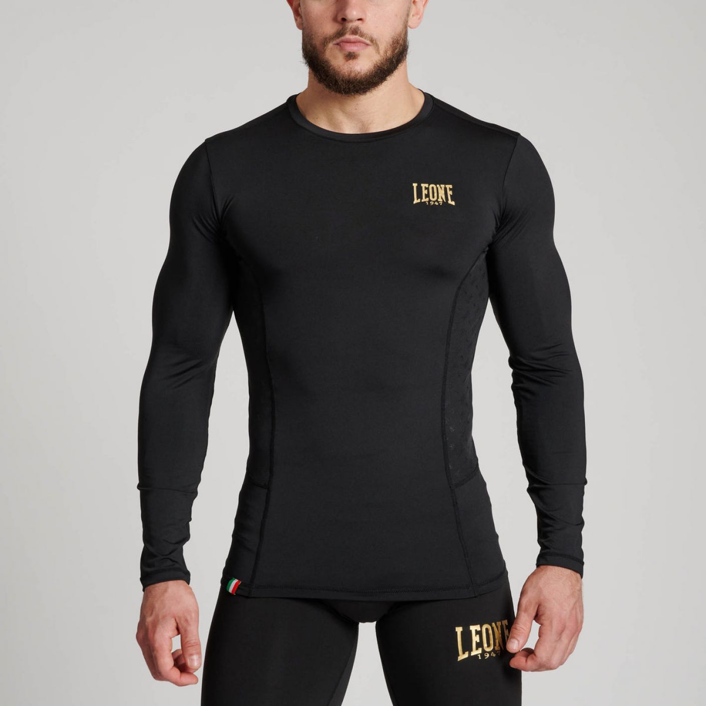 Leone Maglia Compression DNA a manica lunga Nera da Uomo
