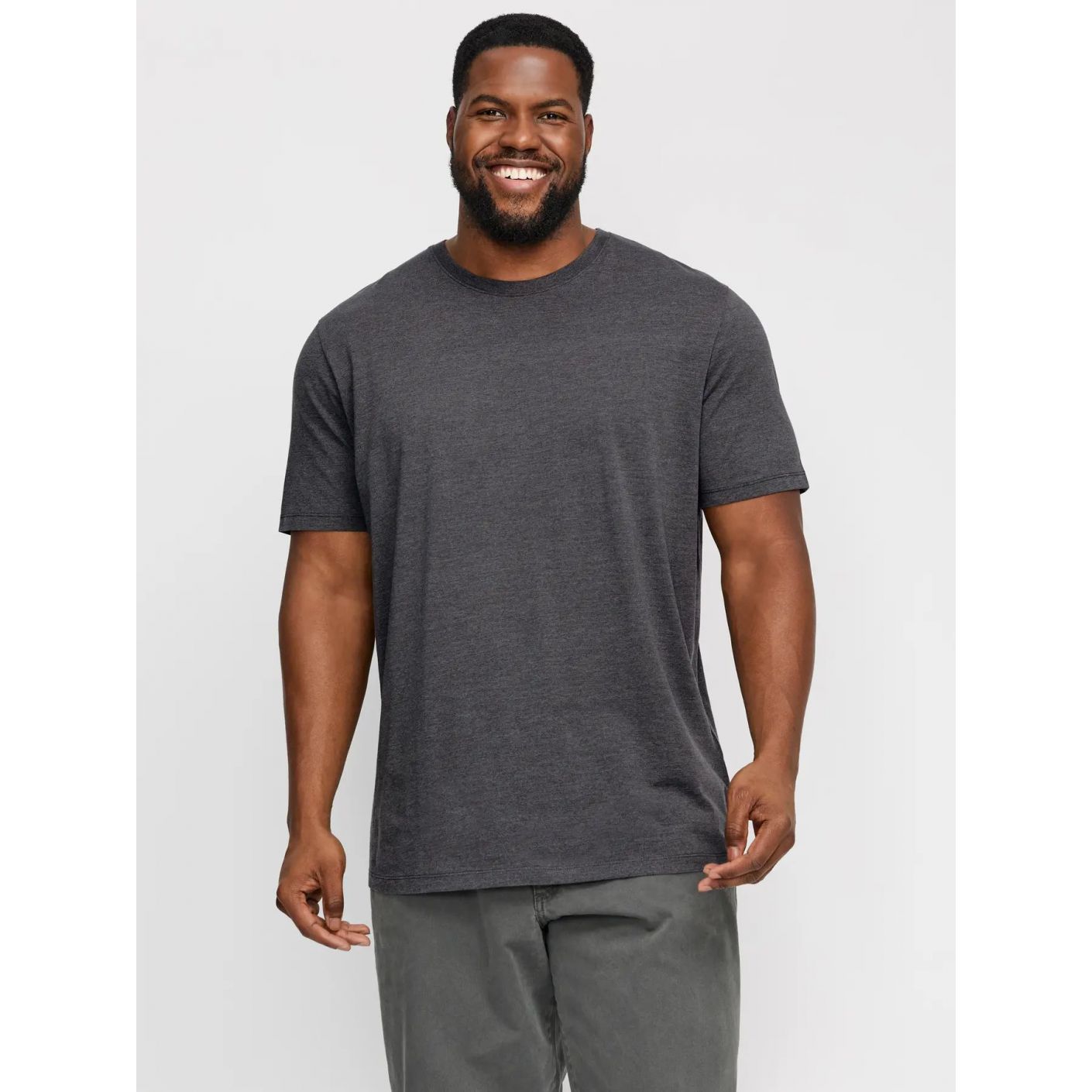 Jack & Jones T-Shirt Over Jjeorganic Dark Grey da Uomo