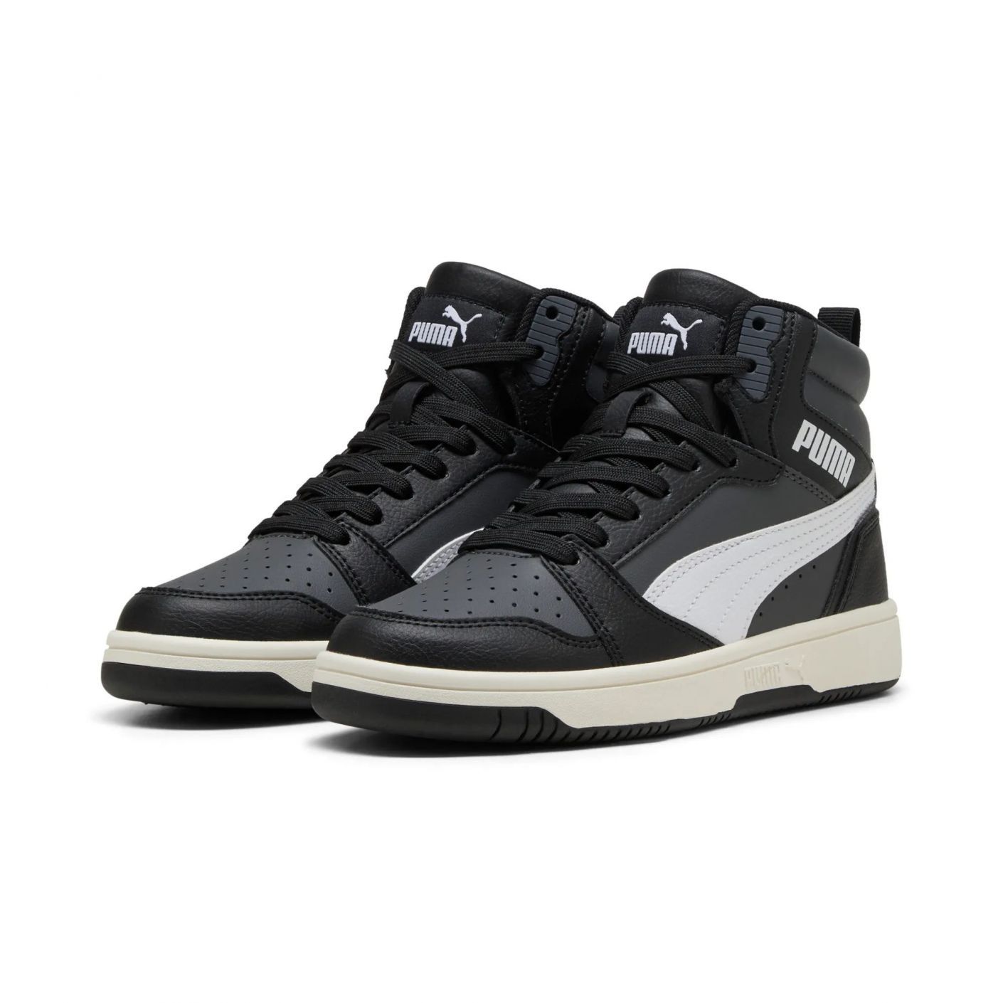 Puma Rebound V6 Mid Junior Schwarz/Weiß/Dusky Grey