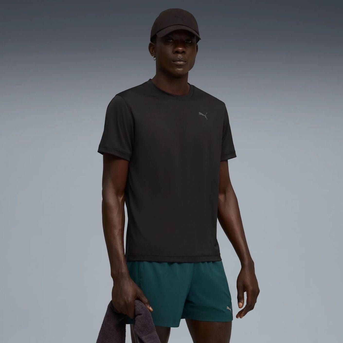 Puma Graphic T-Shirt Running Faster Schwarz für Herren