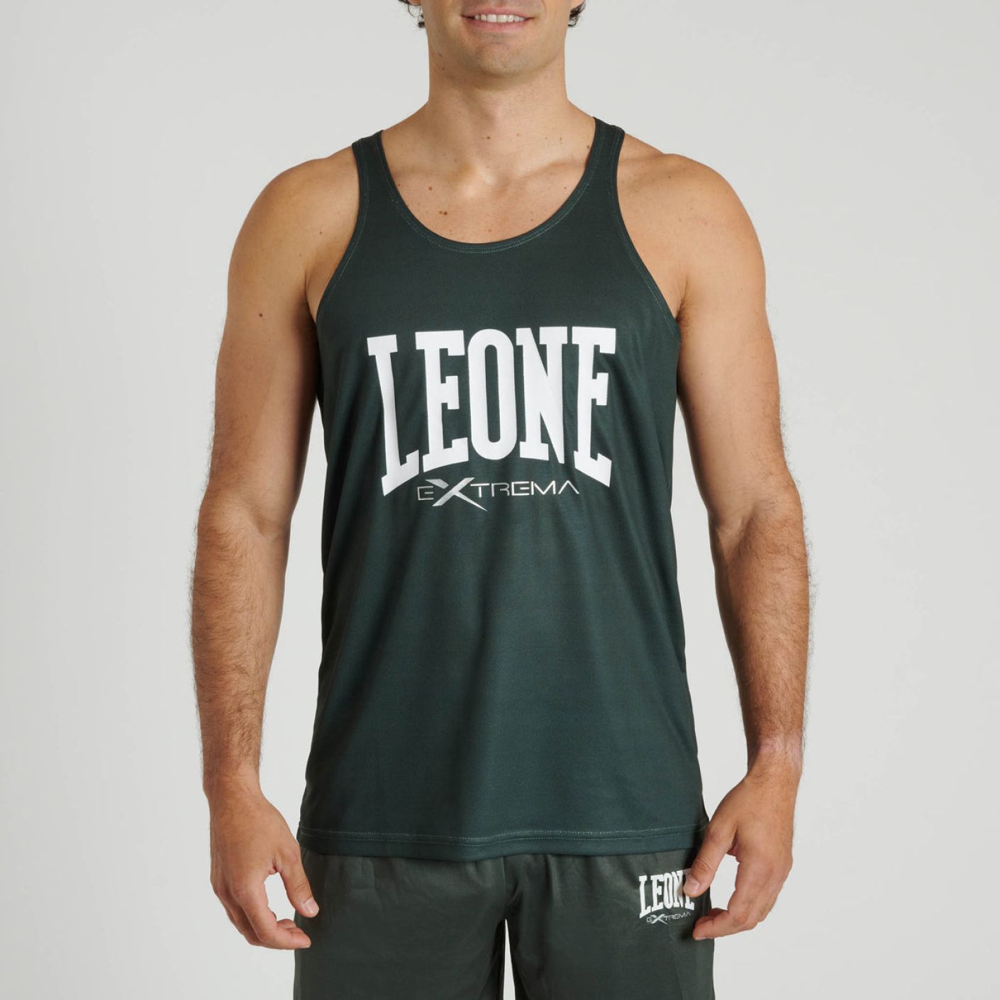 Grünes Tanktop mit Löwenlogo für Herren