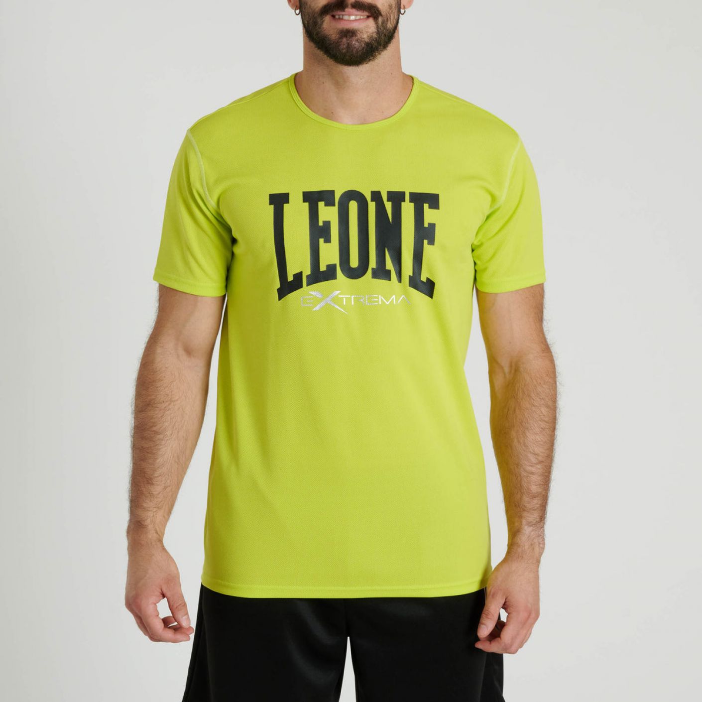 Leone T-Shirt Logo Lime da Uomo