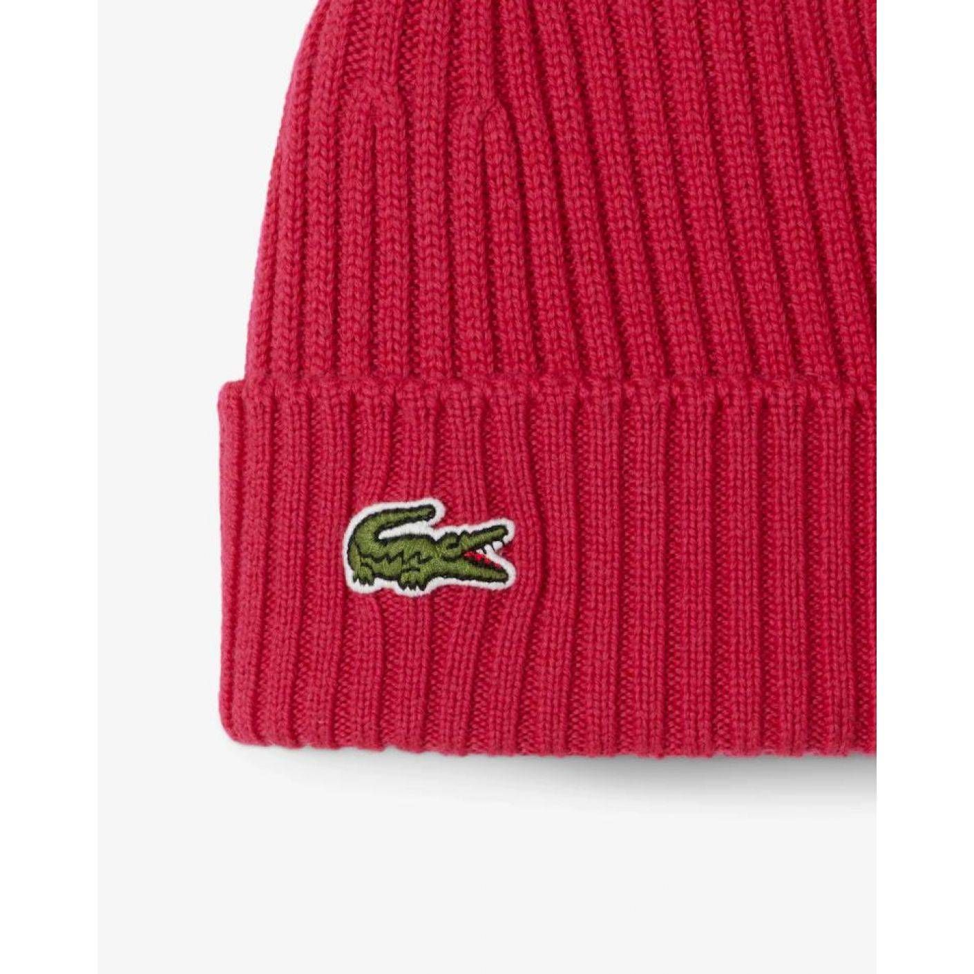 Lacoste Berretto in lana spazzolata a costine Rosa Corallo-U8X