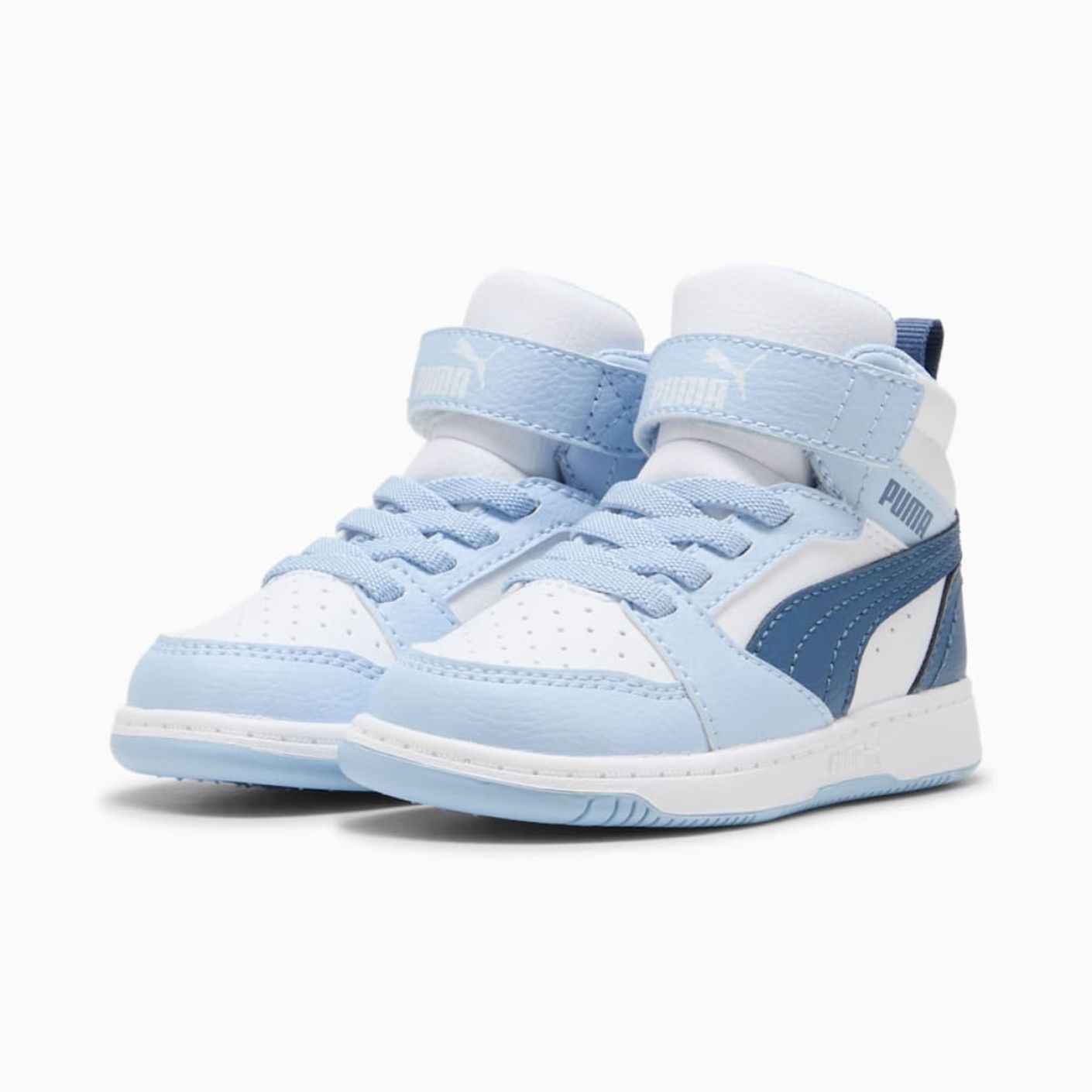 Puma Rebound V6 Mid AC+Kleinkind Weiß/Dunkel Indigo/Haute Tropic 