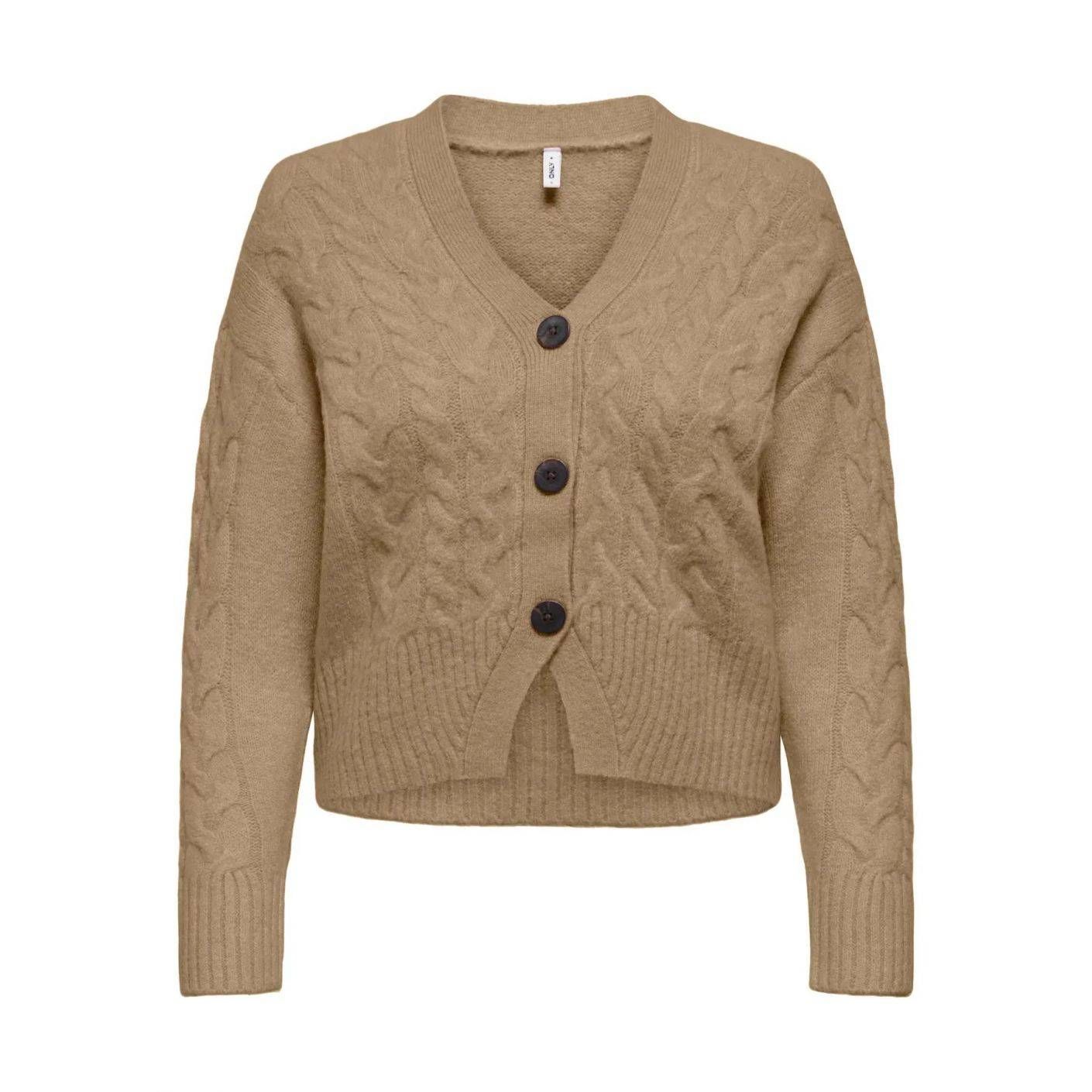 Only Cardigan Onlrio Tannin Melange da Donna