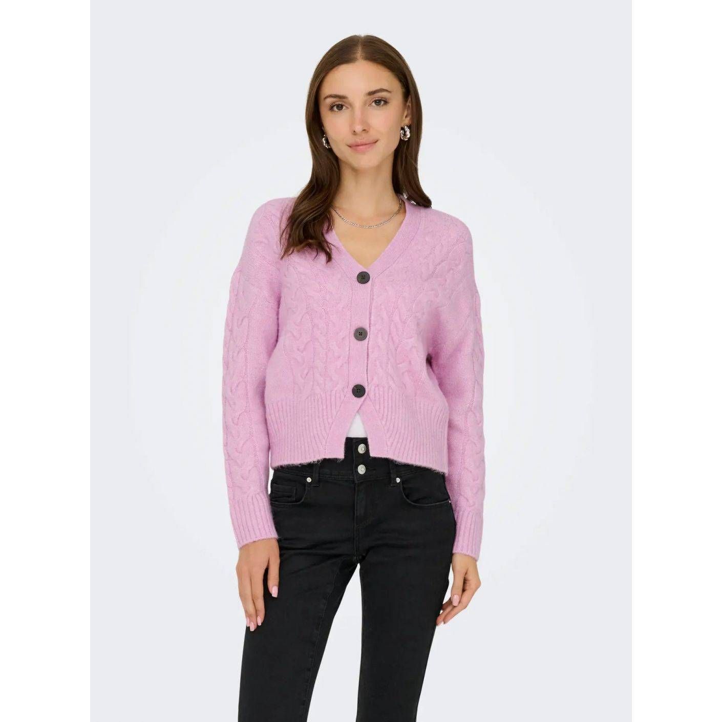 Only Strickjacke Onlrio Mauve Mist für Damen