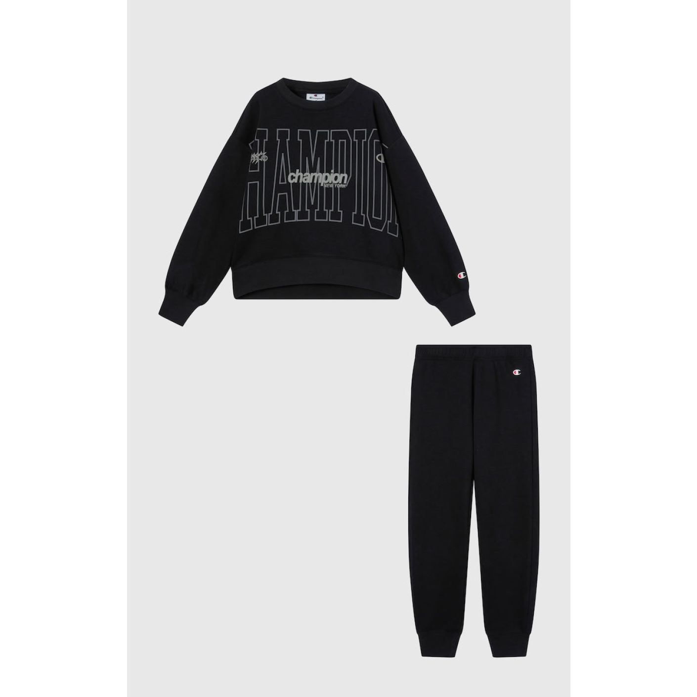 Champion Tuta con stampa Nera da  Bambina