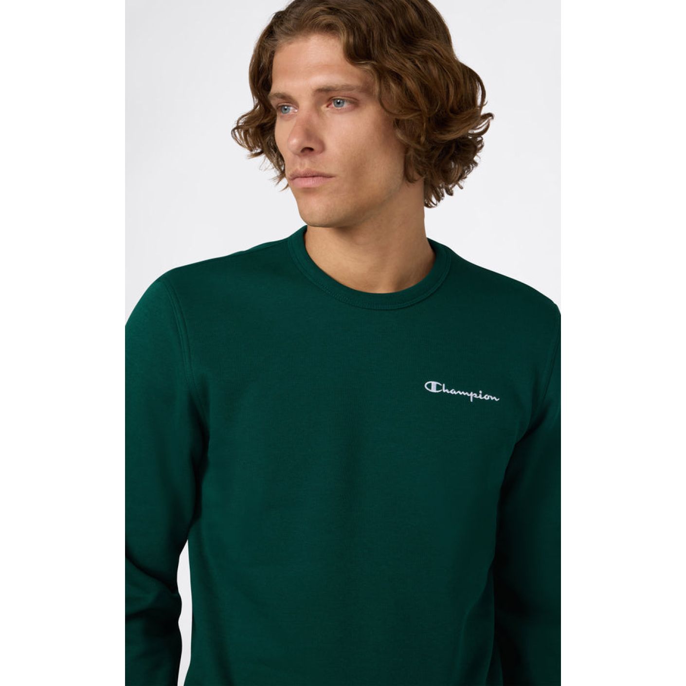 Champion Sweatshirt mit kleinem gesticktem Logo Waldgrün für Herren