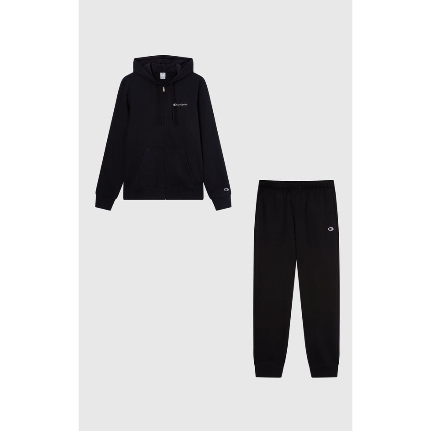 Champion Full Zip Hoodie Tracksuit Black for Men