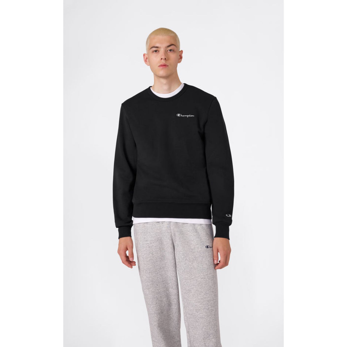 Champion Sweatshirt mit kleinem gesticktem Logo Schwarz für Herren