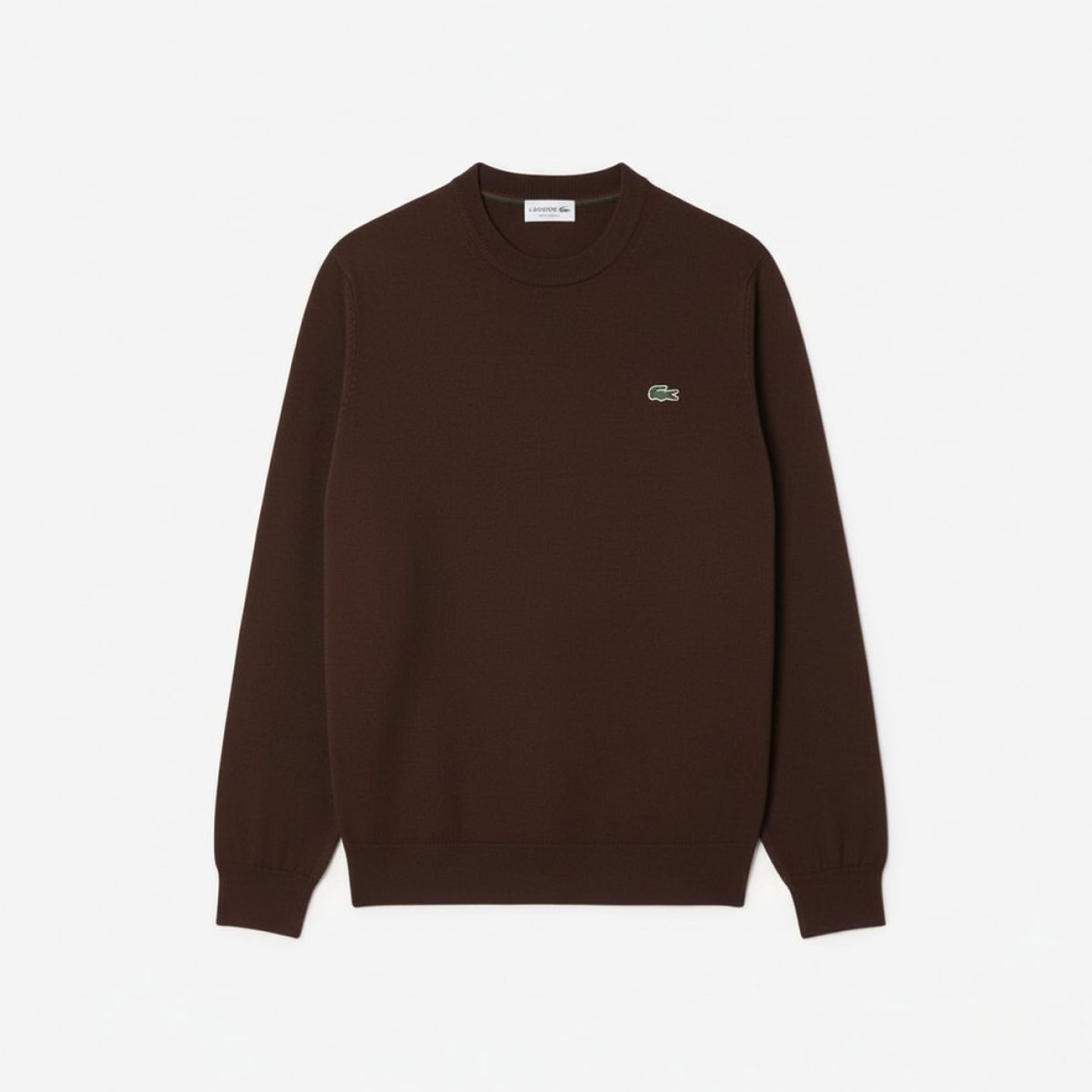Lacoste Pullover girocollo in lana Marrone-SKB da Uomo