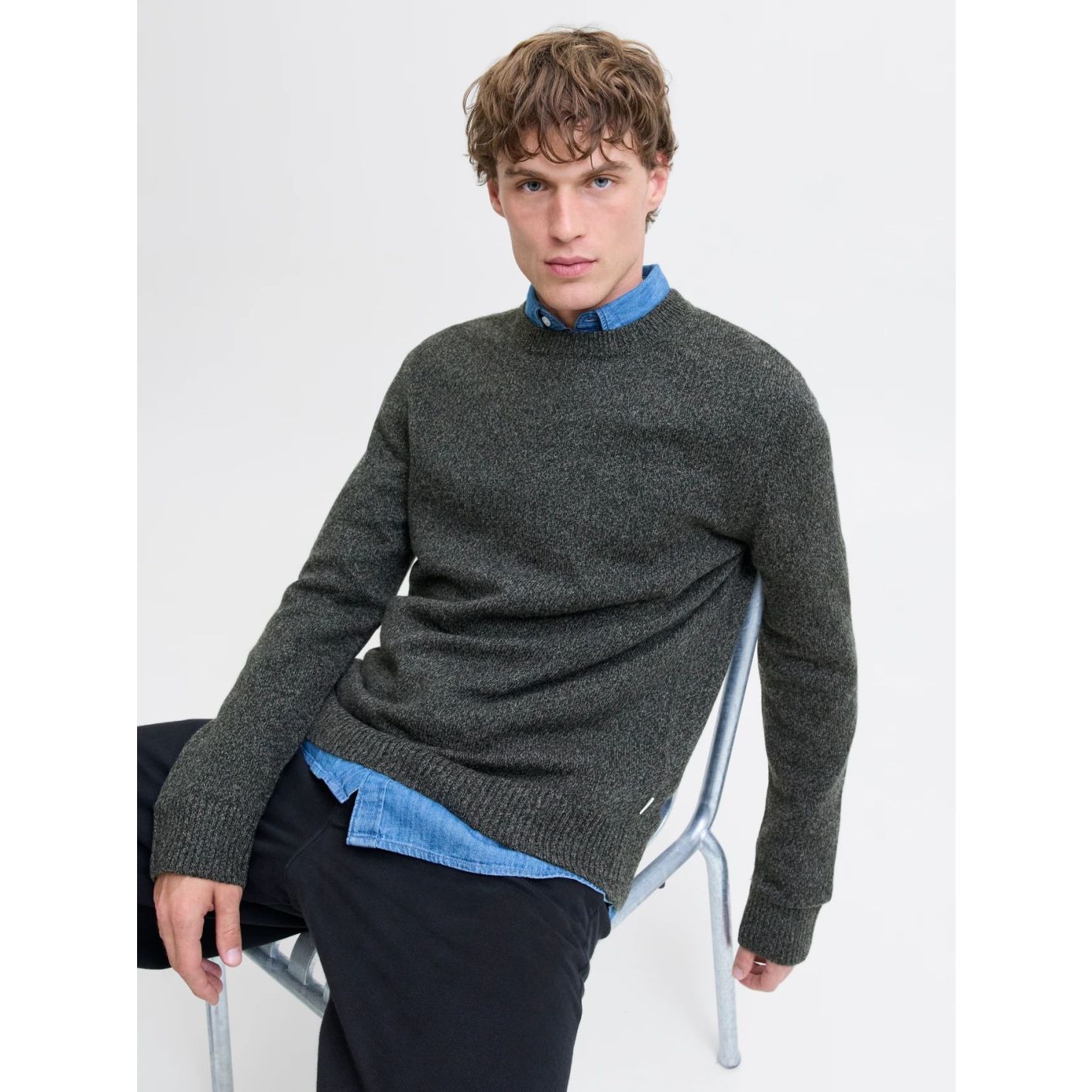 Jack & Jones Rundhals-Pullover Schwarz für Herren