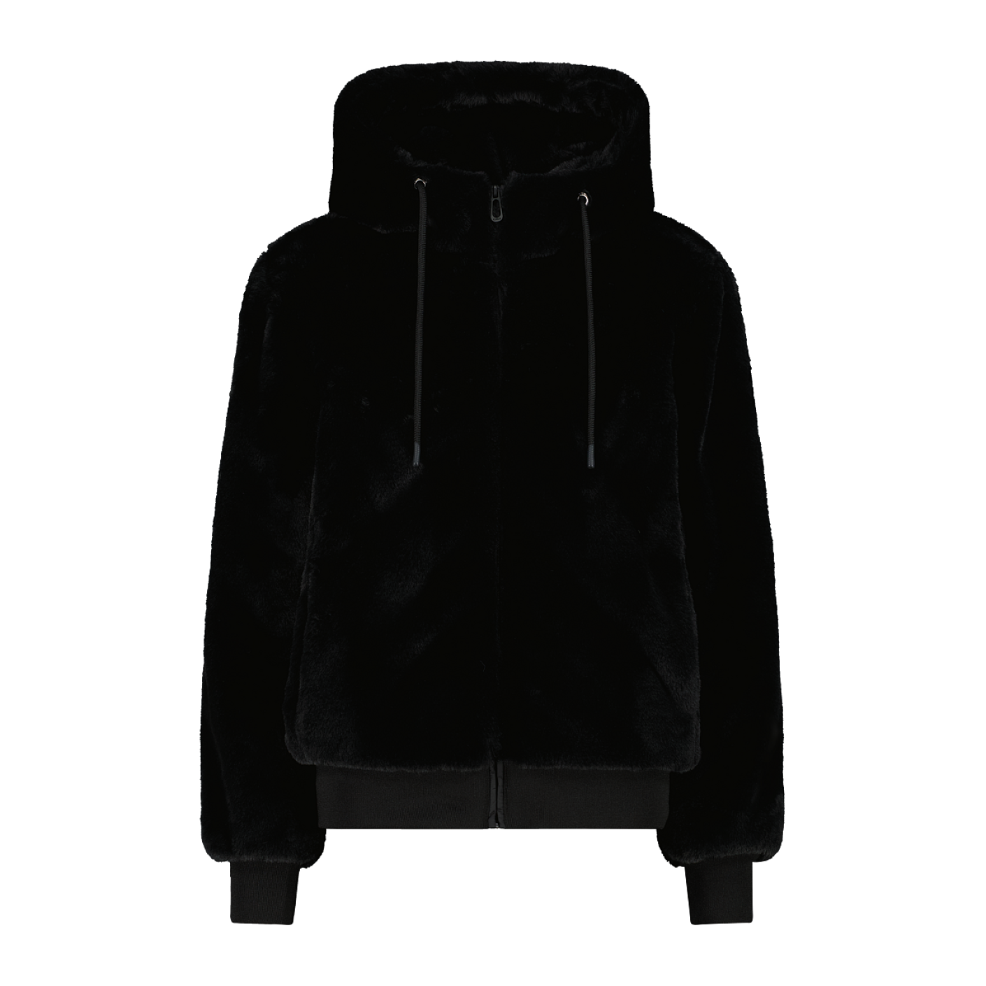 CMP Jacke aus Kunstfell mit Kapuze Schwarz für Damen