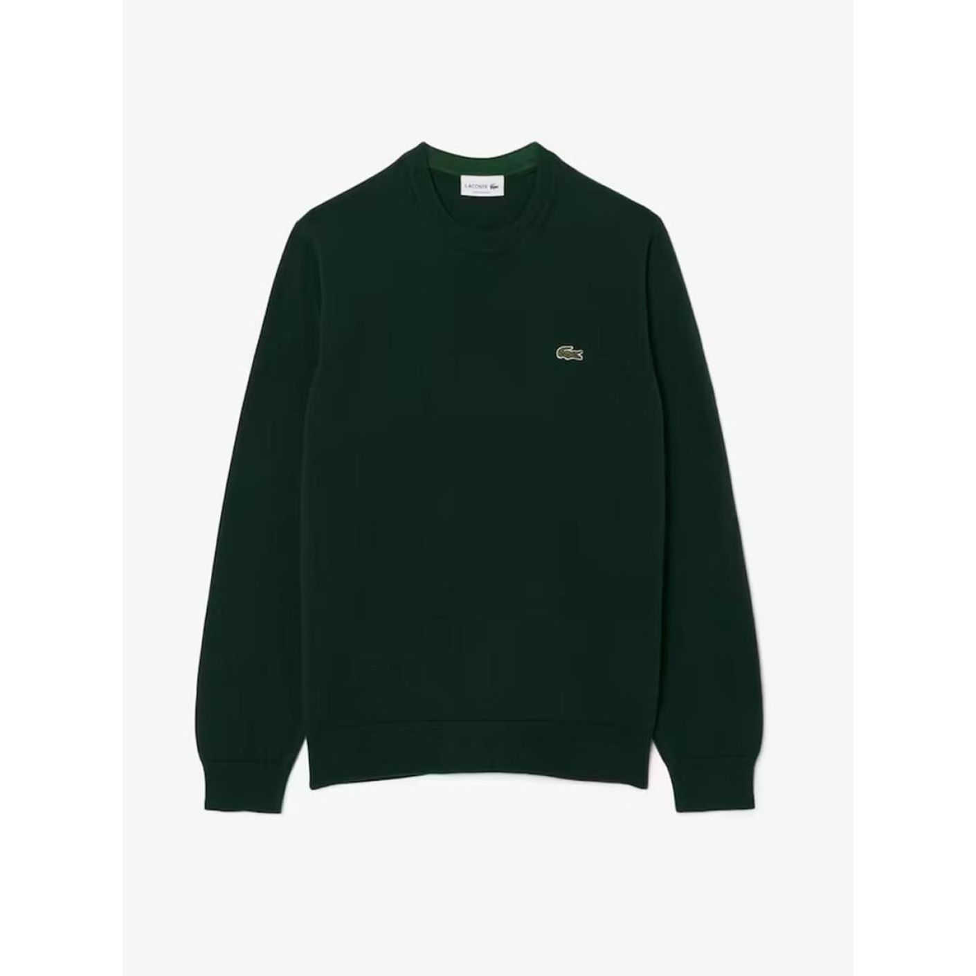 Lacoste Pullover girocollo in lana Verde-YZP da Uomo