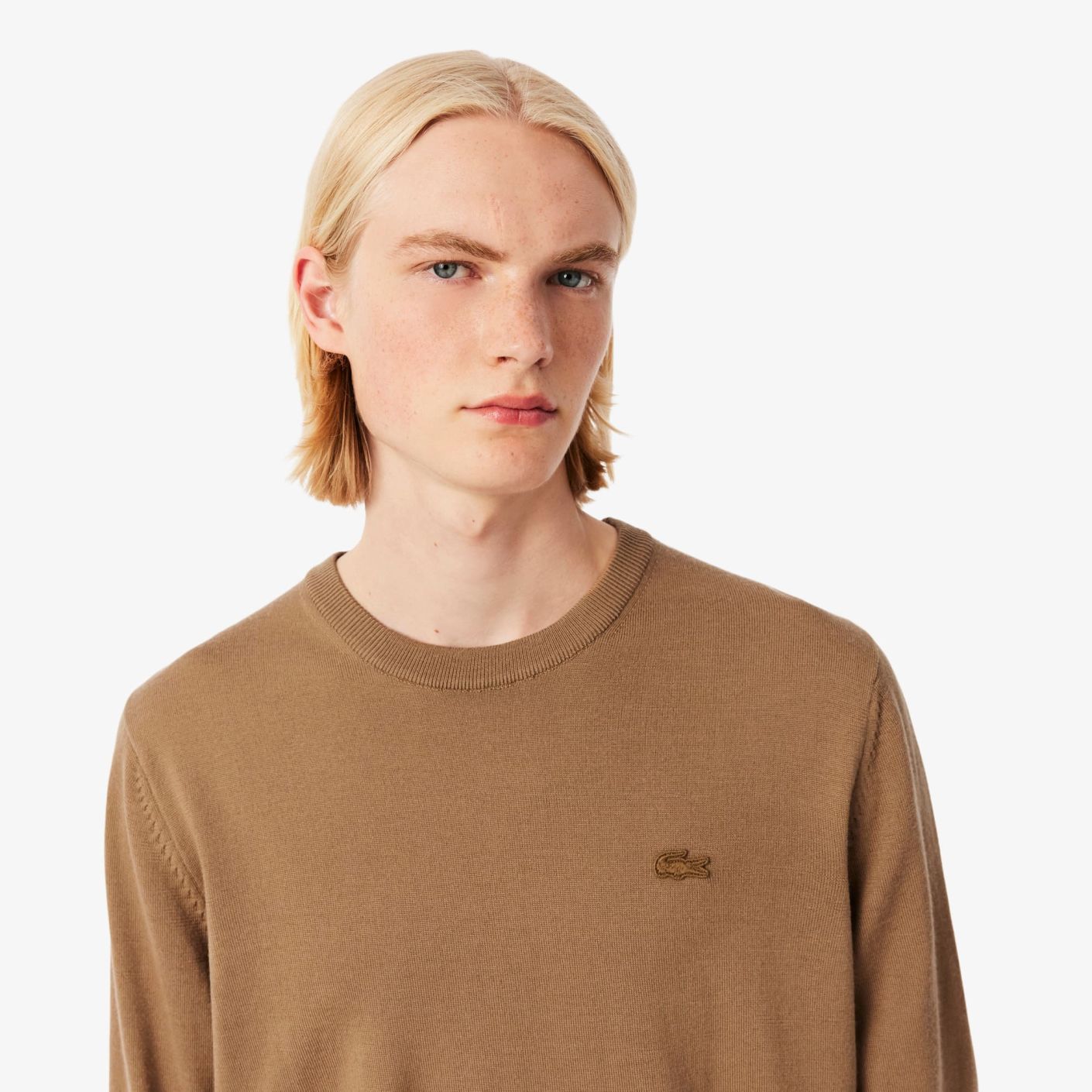 Lacoste Herrenpullover aus Merinowolle mit Rundhalsausschnitt