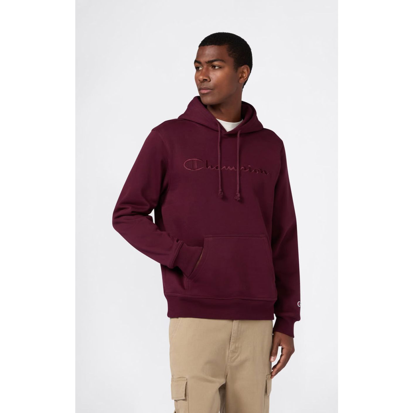 Champion Kapuzenpullover mit großem gesticktem Logo Bordeaux für Herren
