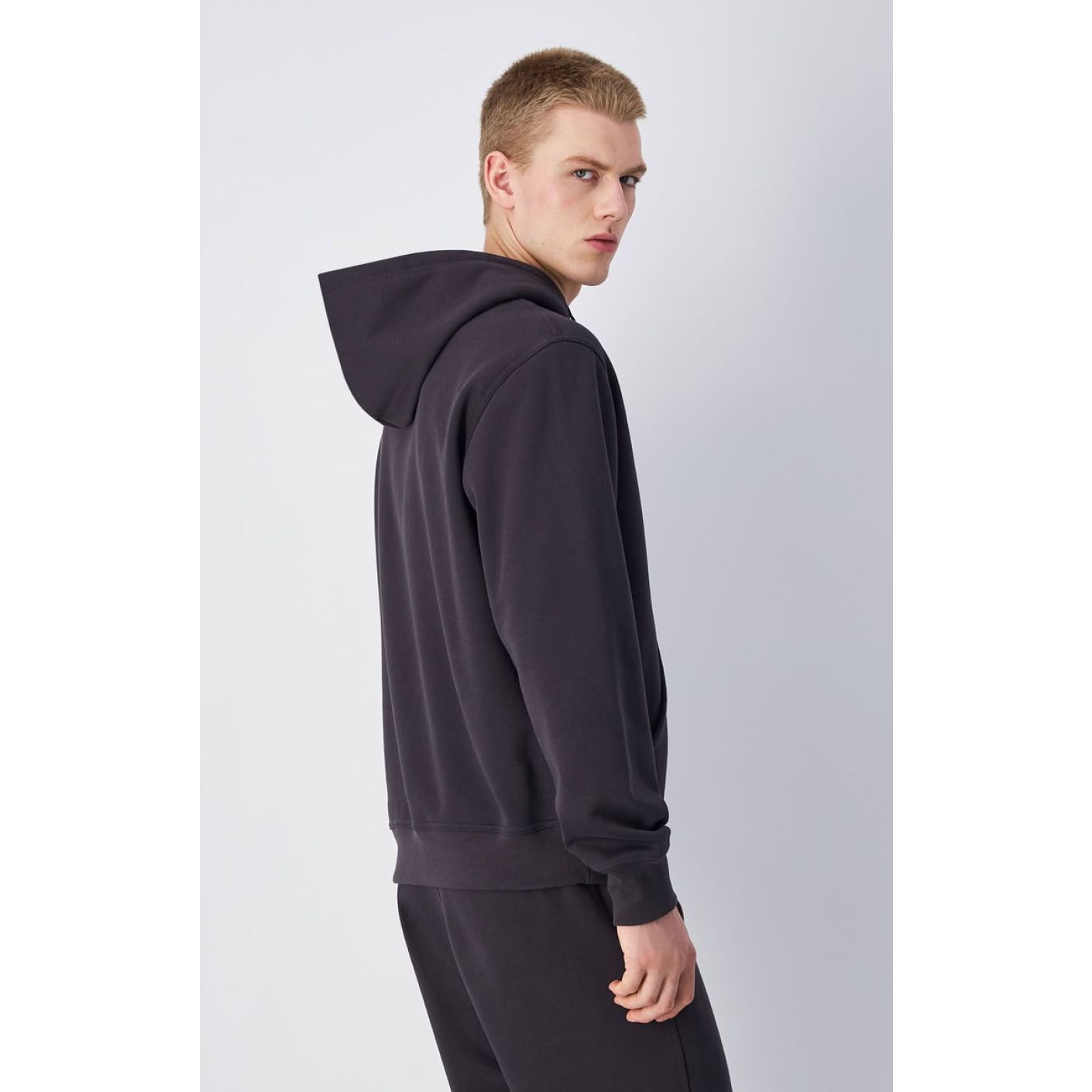 Champion Felpa Full Zip con logo su tono Nera da Uomo