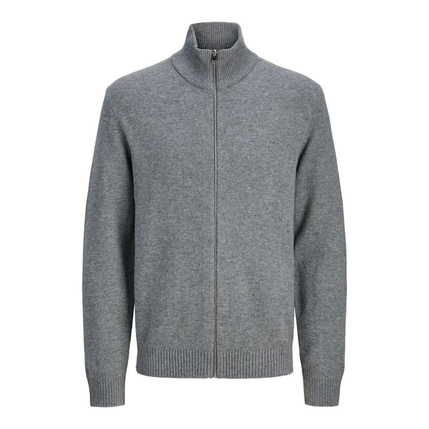 Jack & Jones Cardigan FullZip Jprblulamswool Medium Grey Melange da Uomo