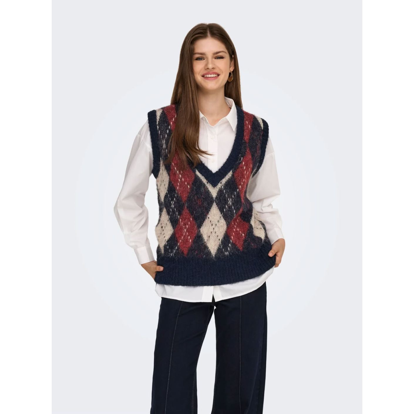 Only Gilet in maglia Onlnoeme life Scollo a V Night Sky da Donna