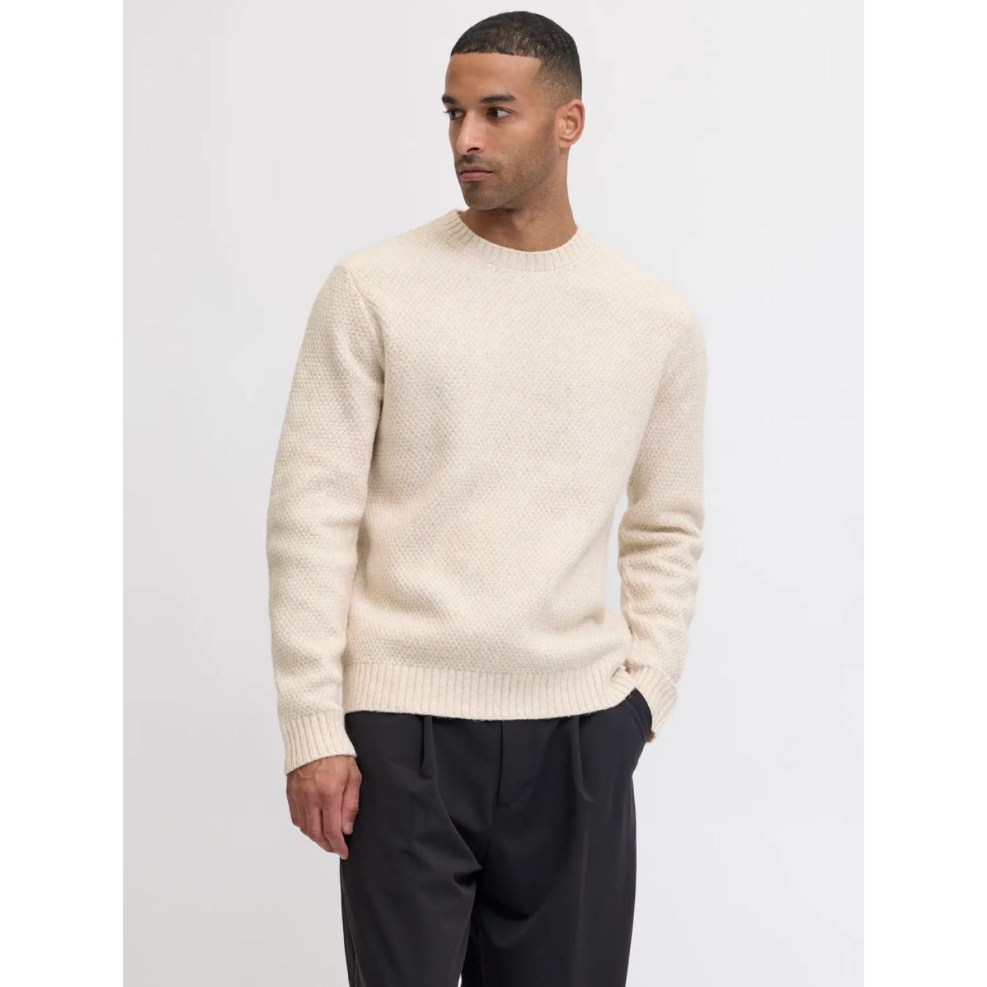 Jack & Jones Crew Neck Sweater Jprblawilson Cloud Dancer Melange for Men