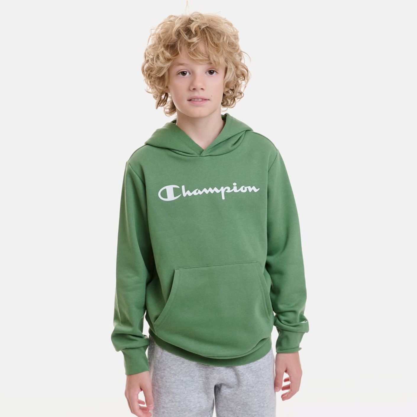 Champion Felpa con capuccio e interno felpato Verde da Bambino