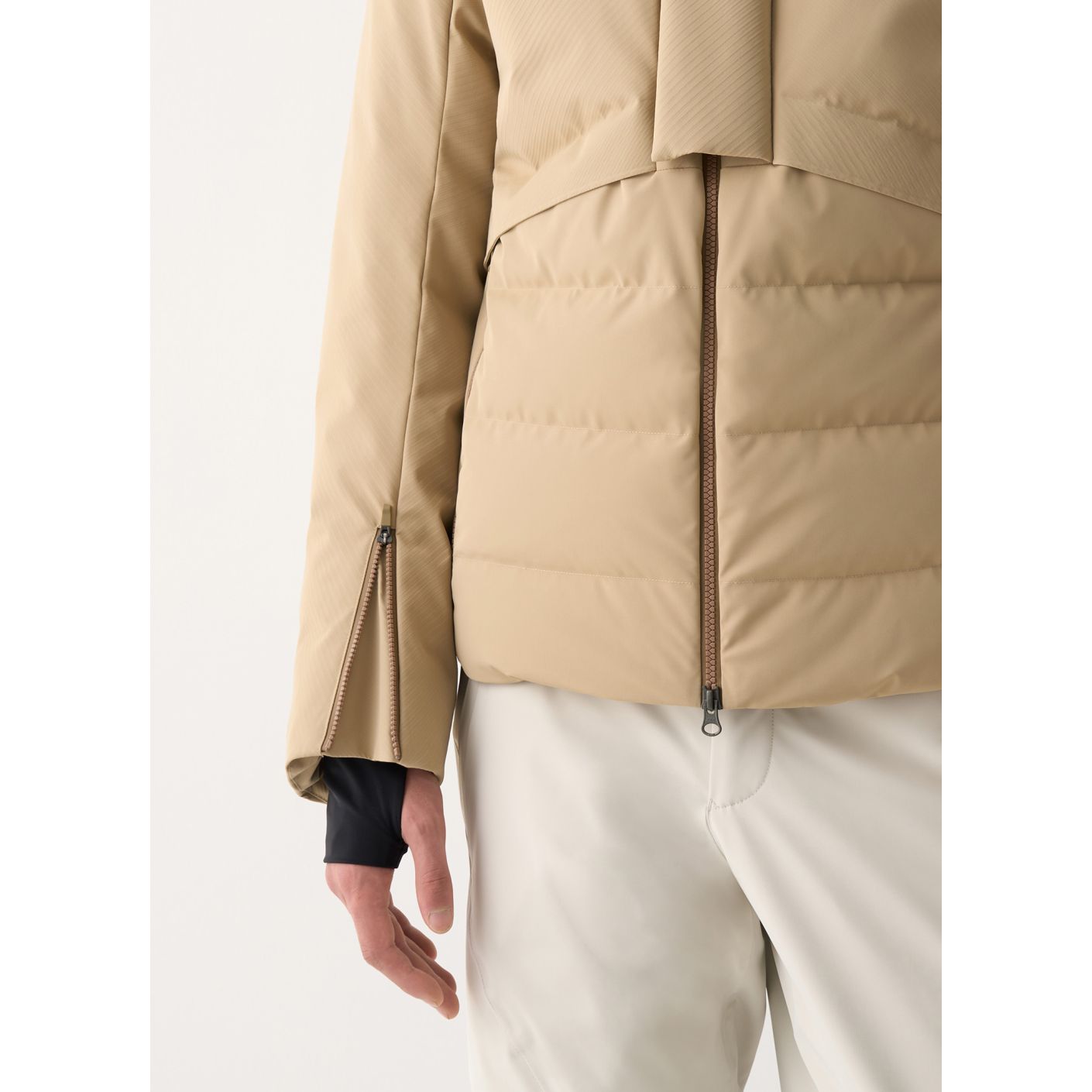 Colmar 3D Effect Ski Down Jacket with Seamless Neck Warmer Brown Crumble for Men