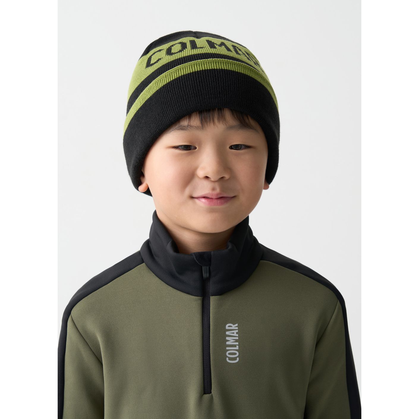 Colmar Fleece Half Zip Bicolor Kids Green Woodland/Black