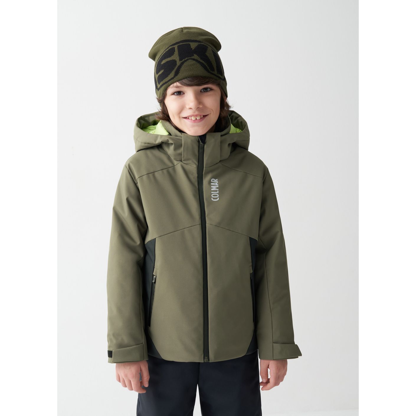 Colmar Skijacke Colorblock Kinder Grün Woodland-Schwarz 4-16 Jahre