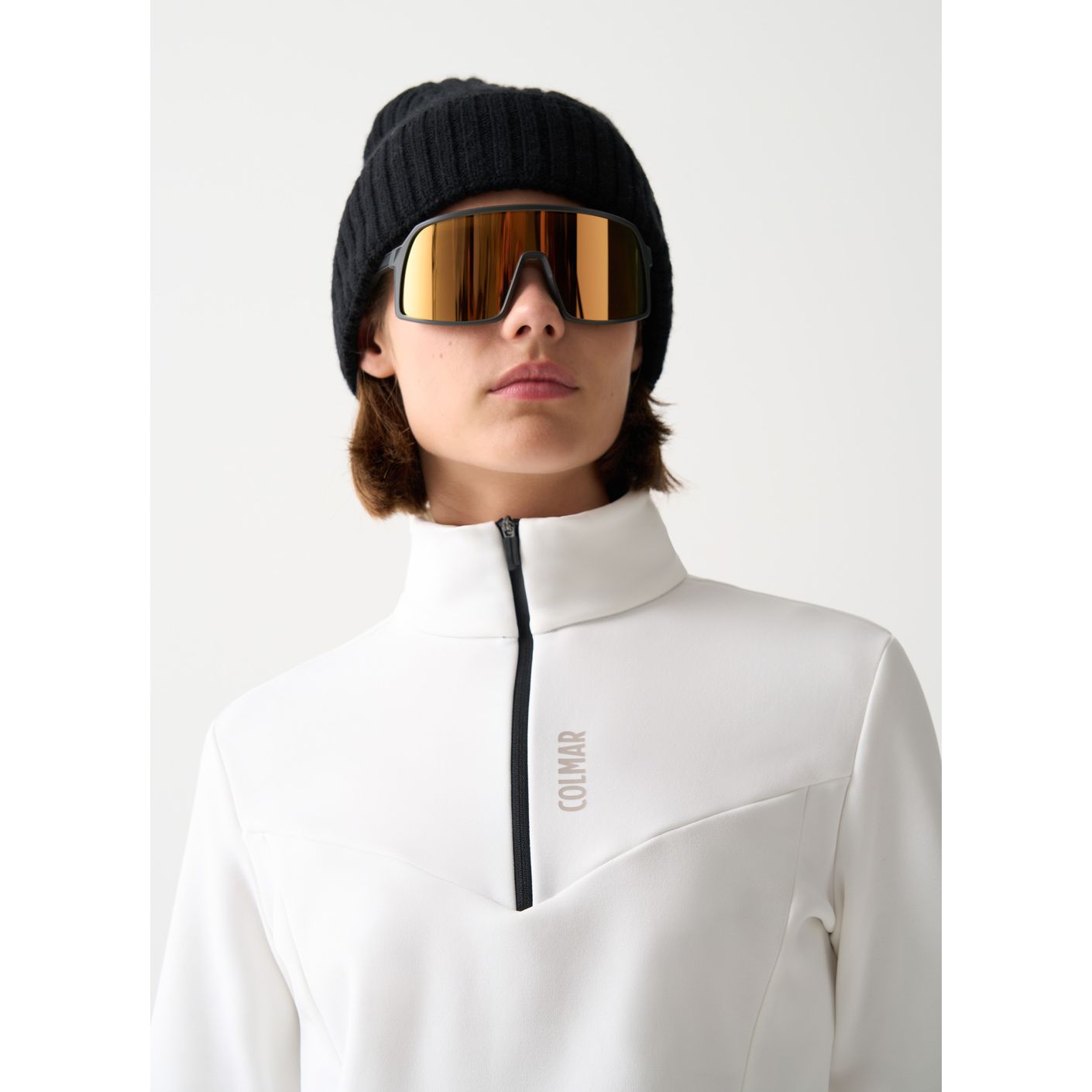 Colmar Pile da Sci Stretch Mezza Zip Weiß Damen