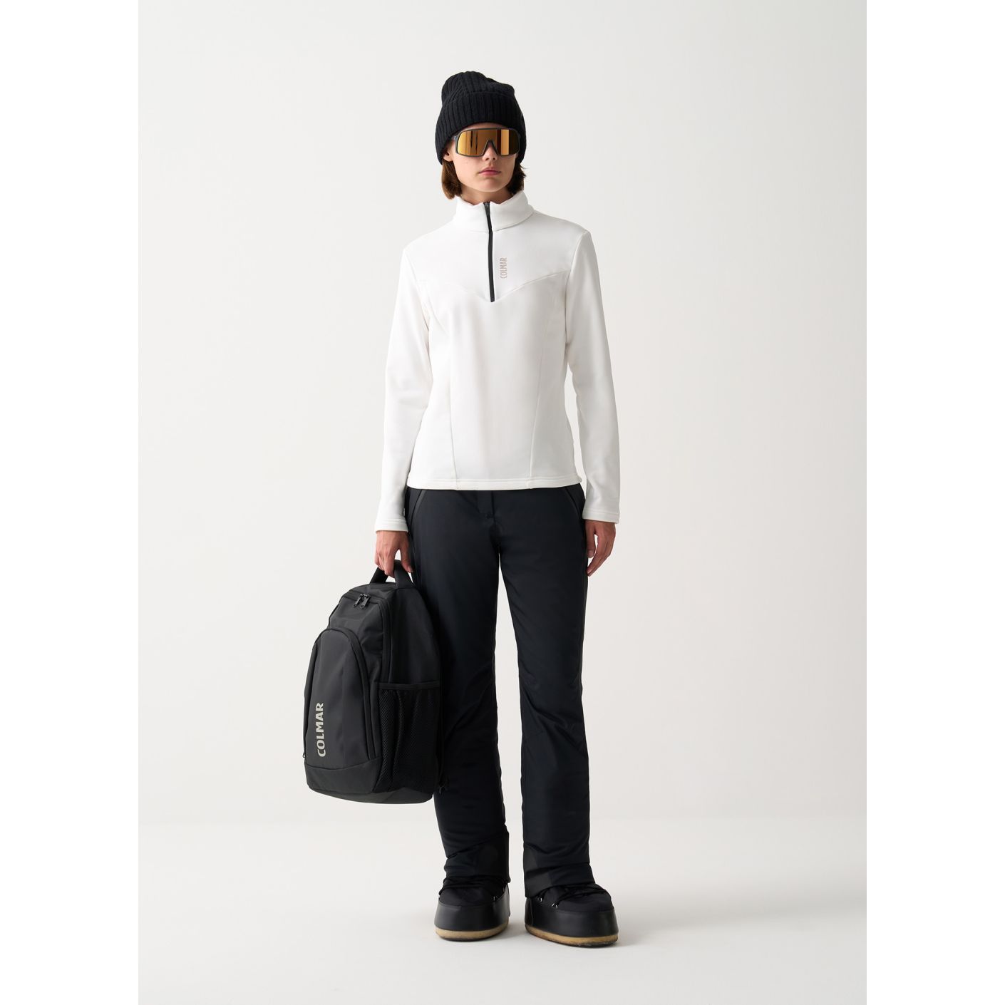 Colmar Pile da Sci Stretch Mezza Zip Weiß Damen