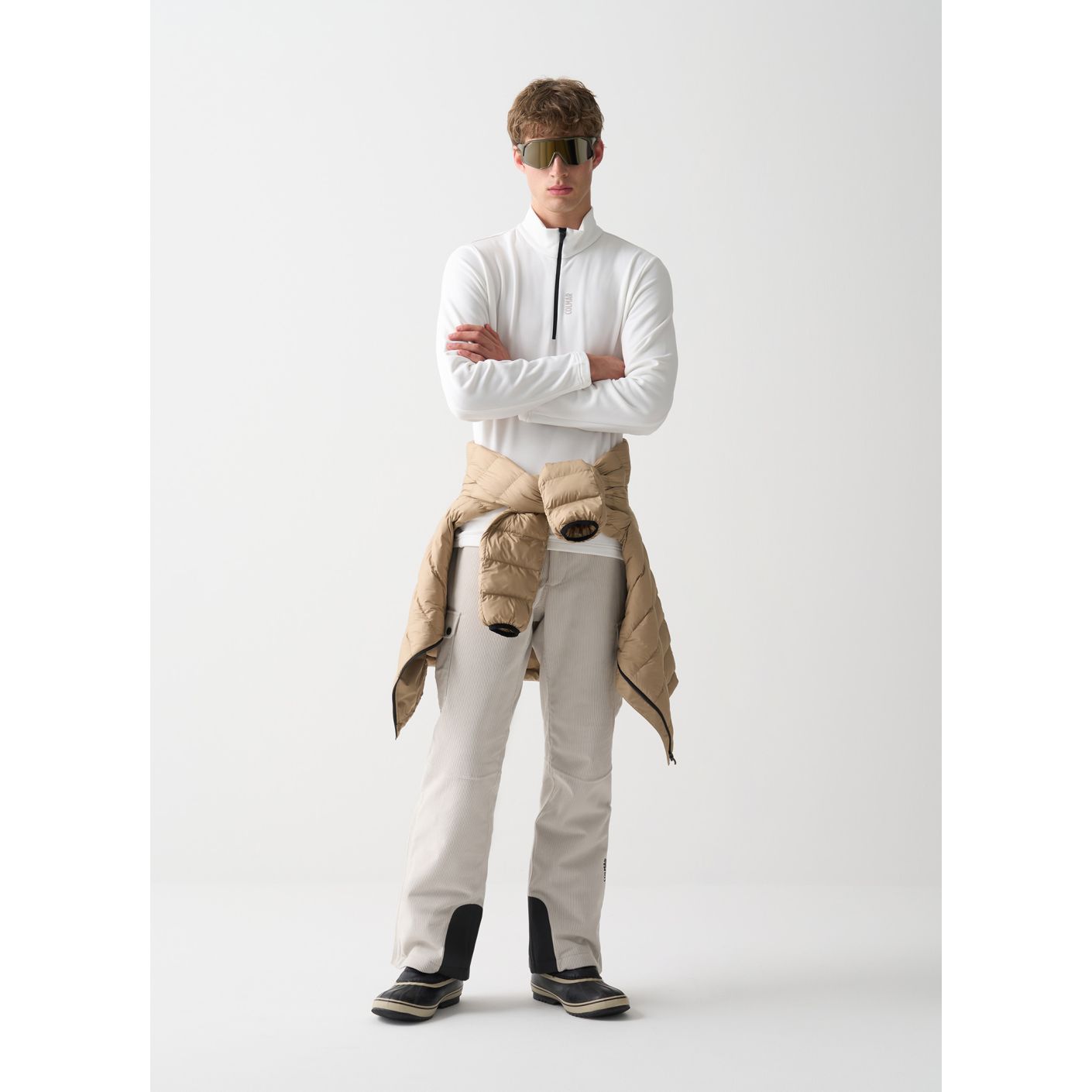 Colmar Stretch Half Zip White Base Layer for Men