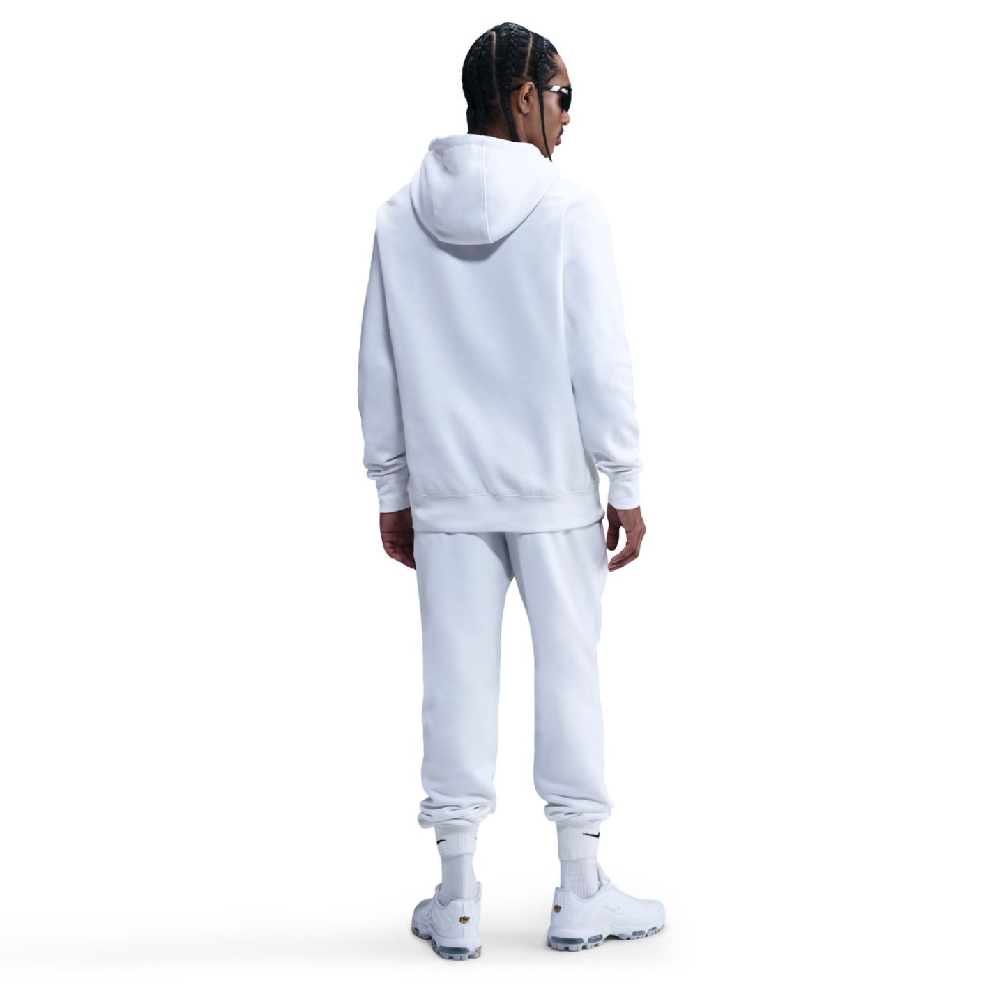 Nike Felpa con cappuccio Club White/Black da Uomo