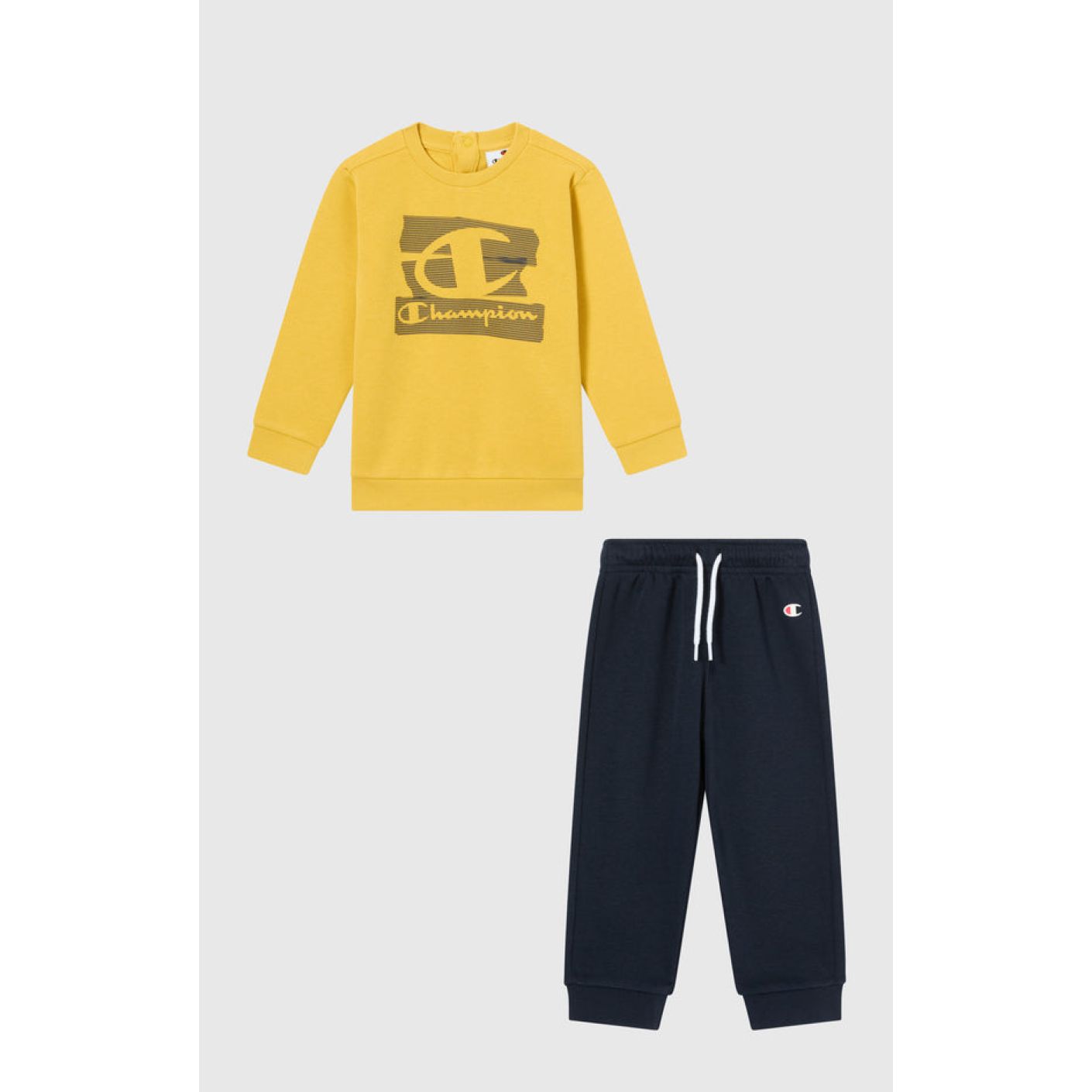 Champion Tuta girocollo con interno felpato e grafica Infant Gialla