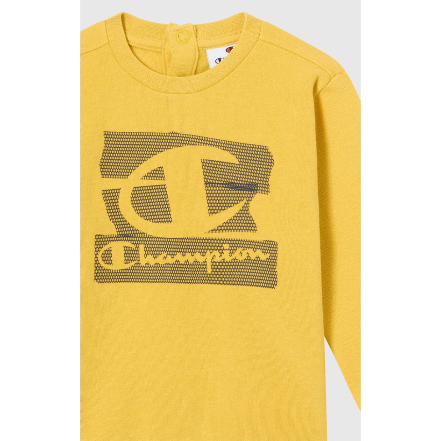 Champion Crewneck Sweatshirt with Fleece Lining and Infant Graphic Yellow