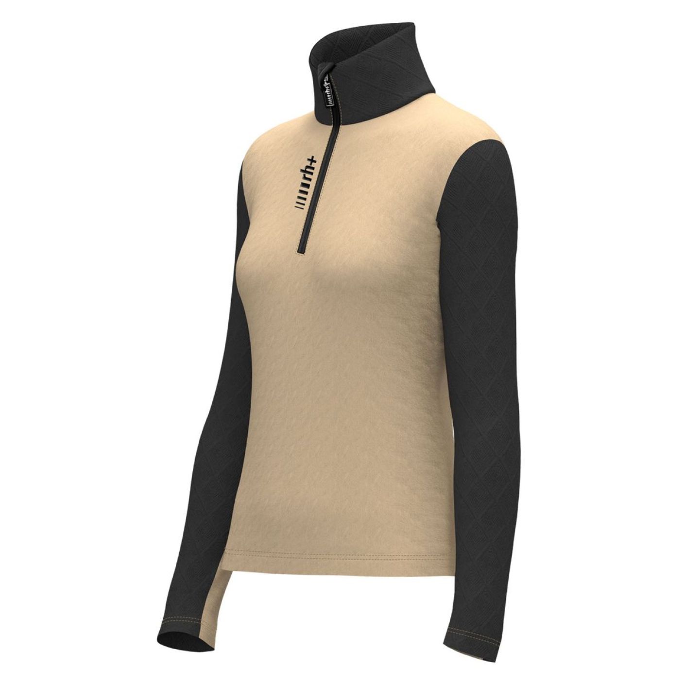 Zero RH+ Twist Half Zip Beige/Black Women's Top