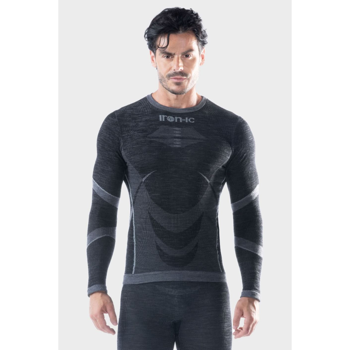 Iron-ic Maglia Termica 1.0 Merino 70 Black/Grey da Uomo