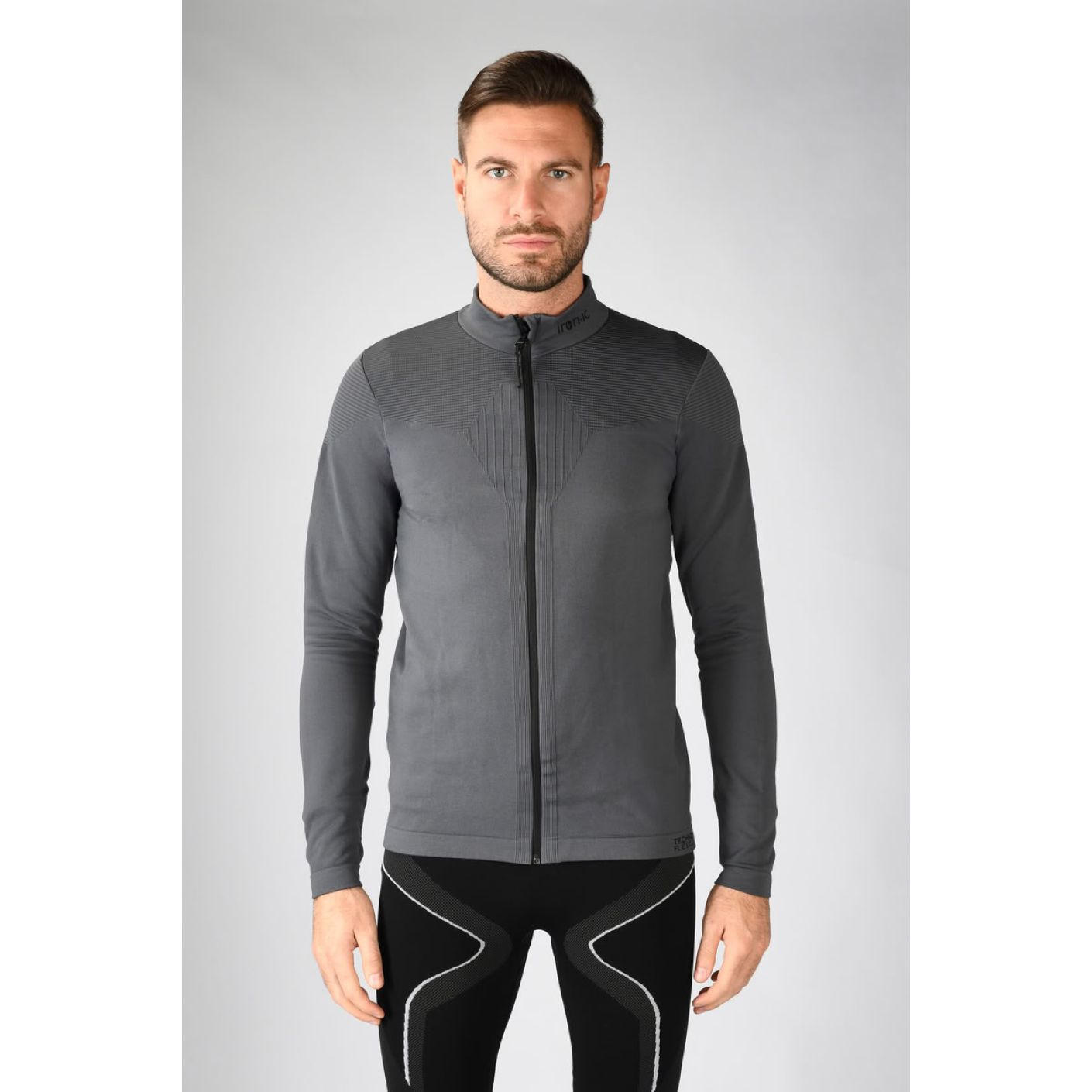 Iron-ic Maglia Felpata collo alto Full Zip 8.0 Anthracite da Uomo