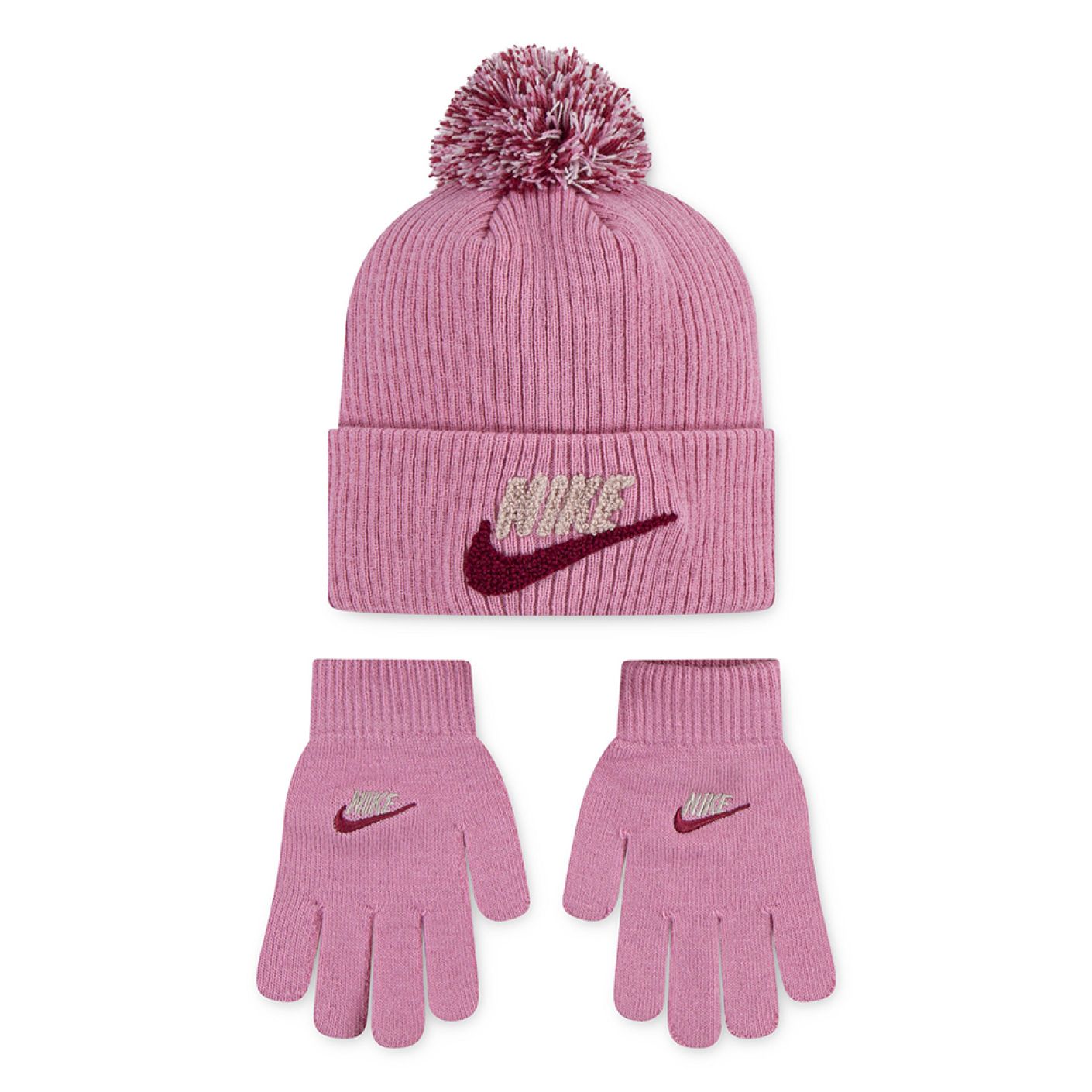 Nike Berretto e Guanti Chenille Rosa