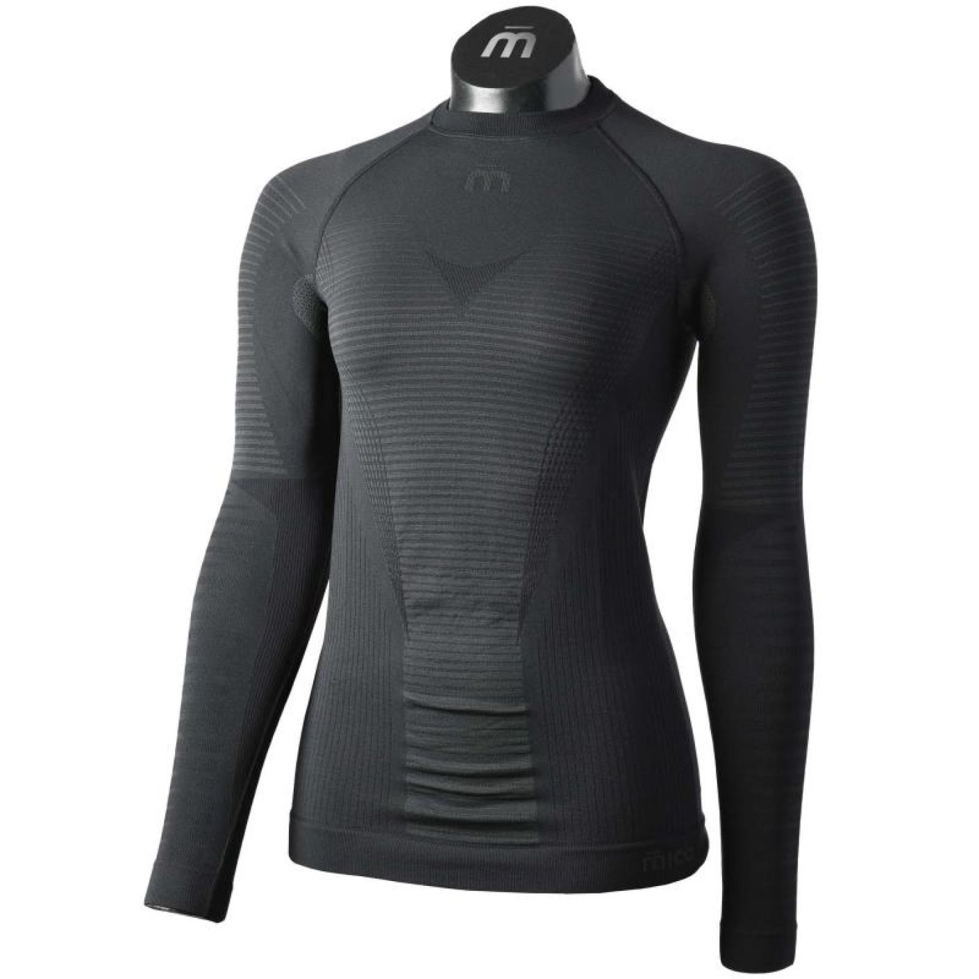 Mico Rundhals-Merino Warm Control Skintech Schwarz Damen