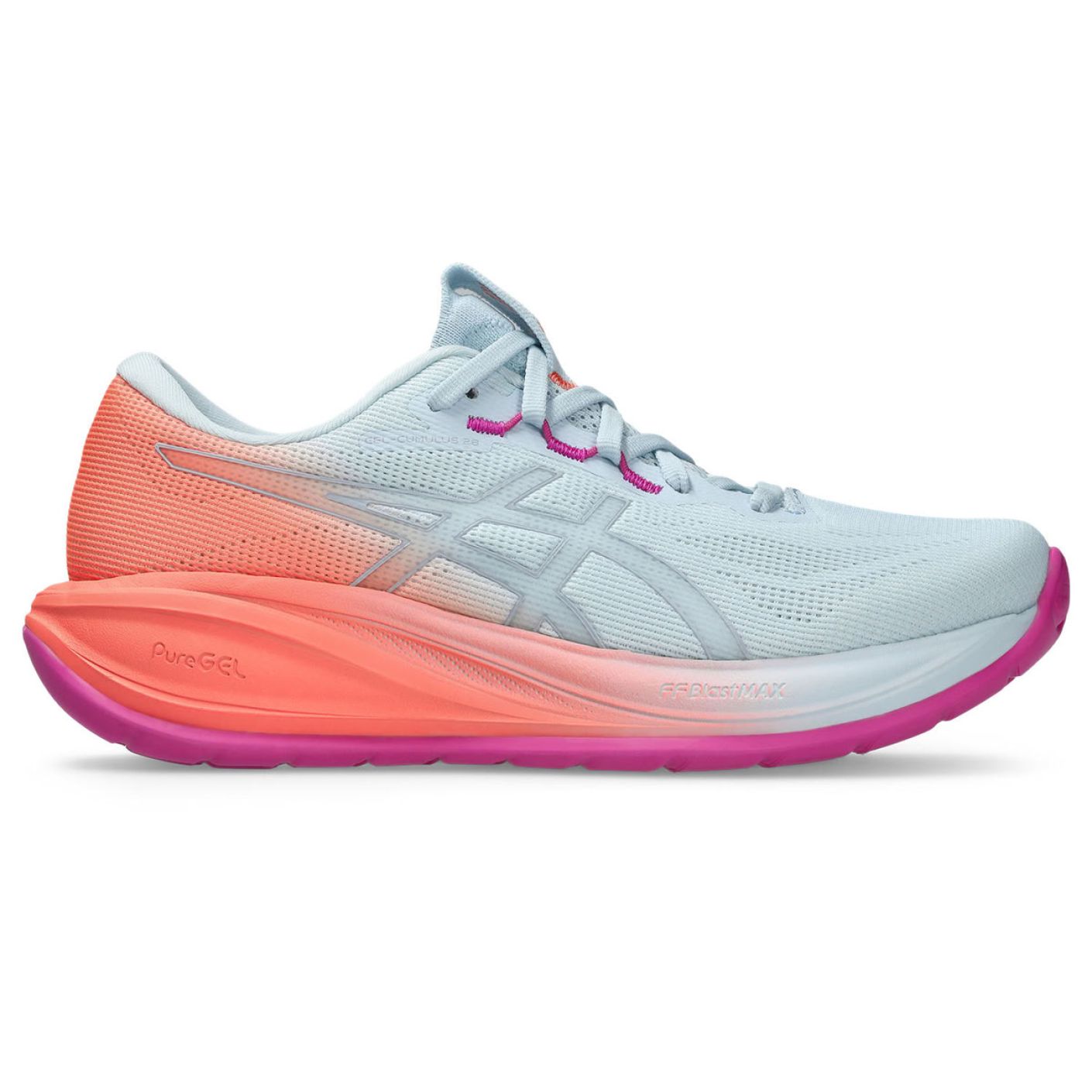 Asics Gel-Cumulus 28 Sunny Sizzle Sky/Sun Coral Damen